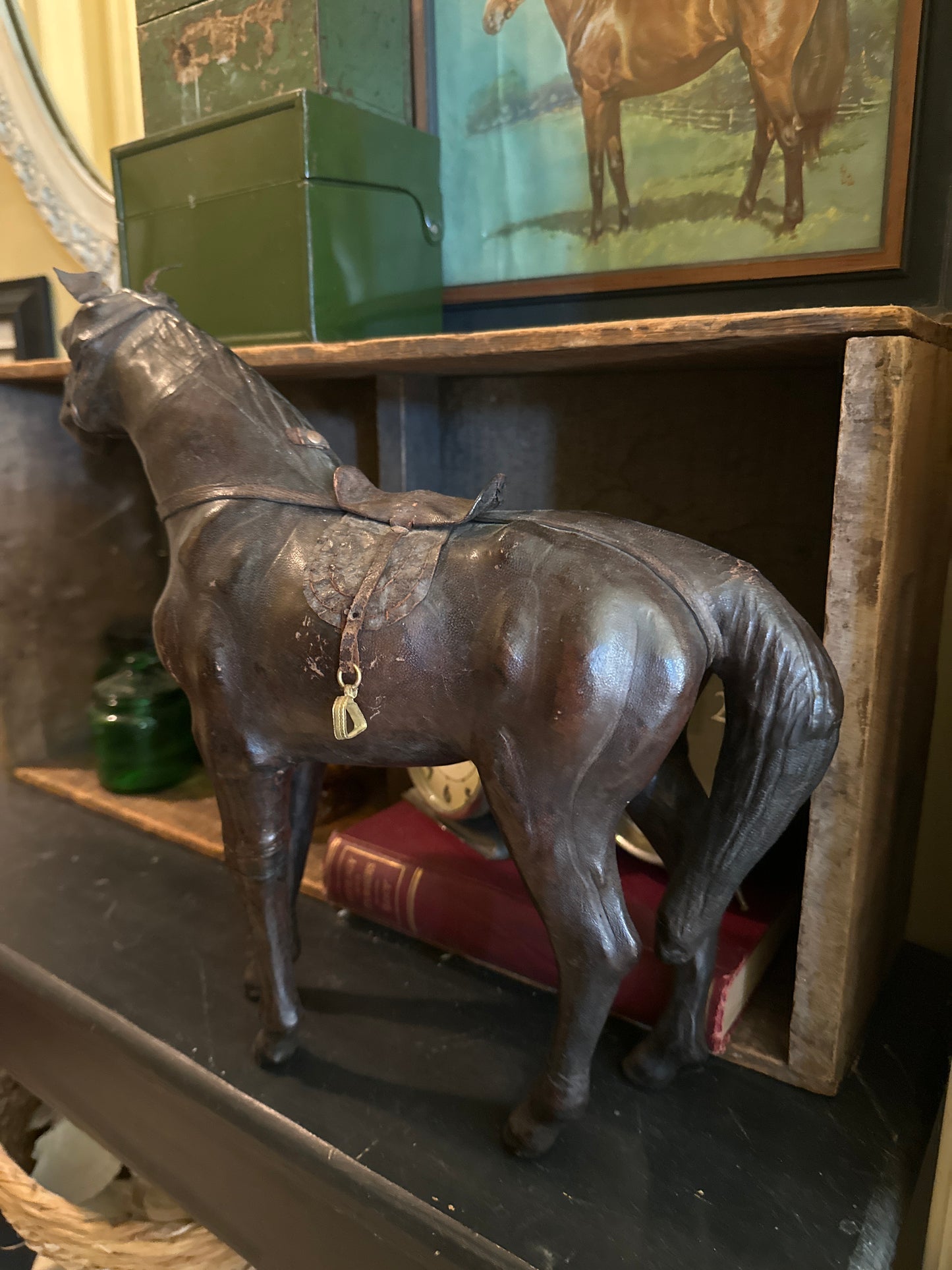 Vintage Leather Wrapped Horse