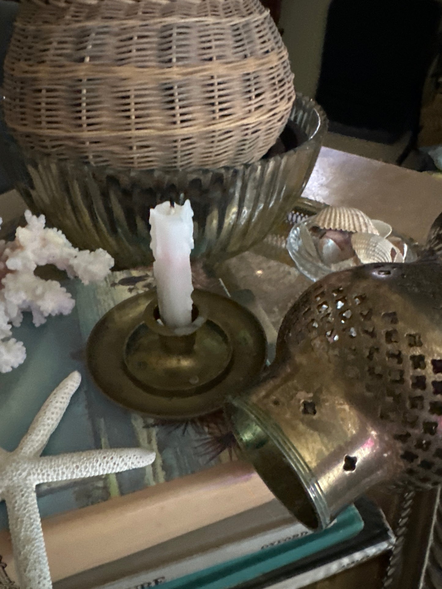 Vintage Brass Hurricane Candle Holder