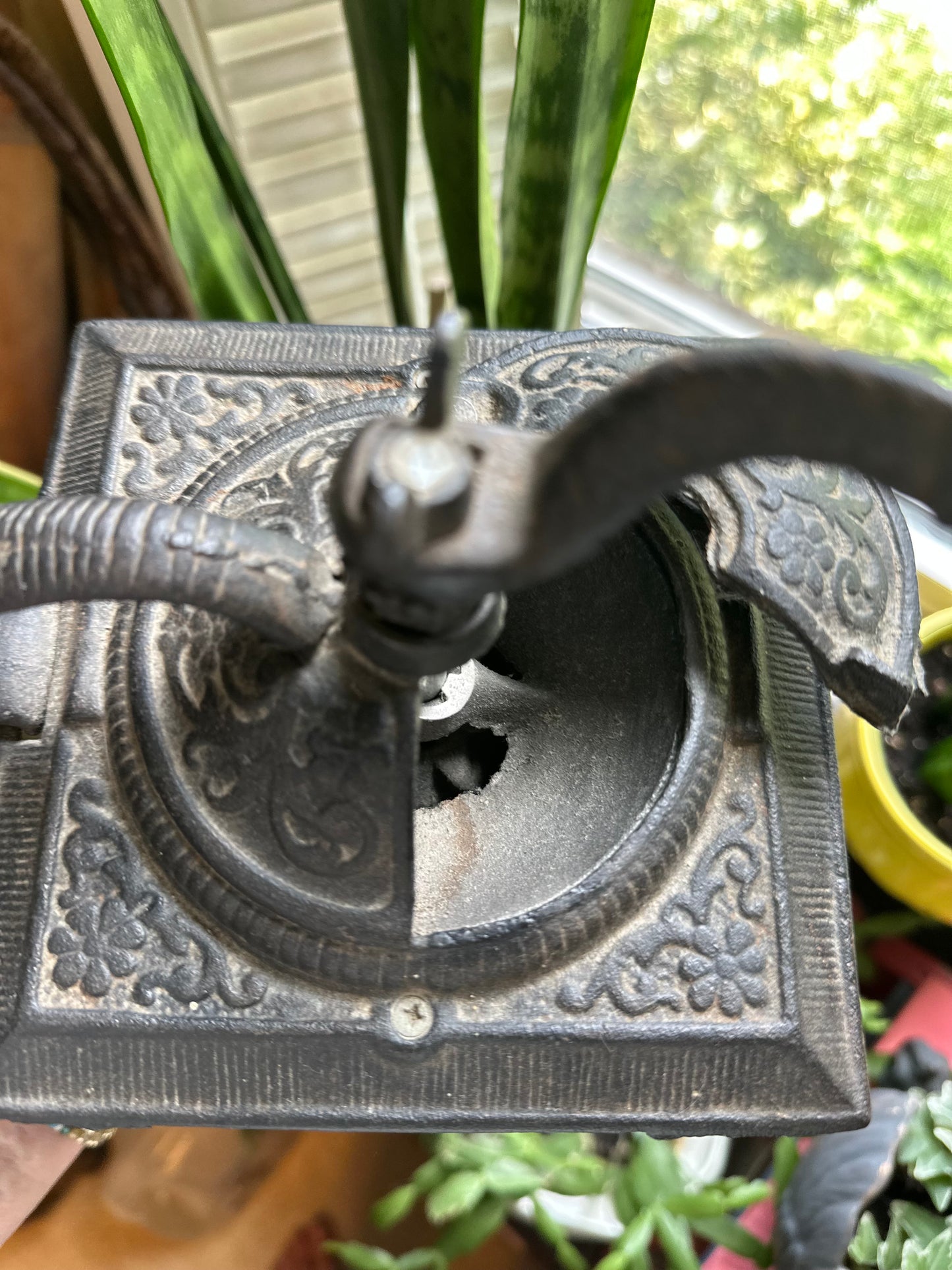 Vintage Wood & Cast Iron Coffee Grinder