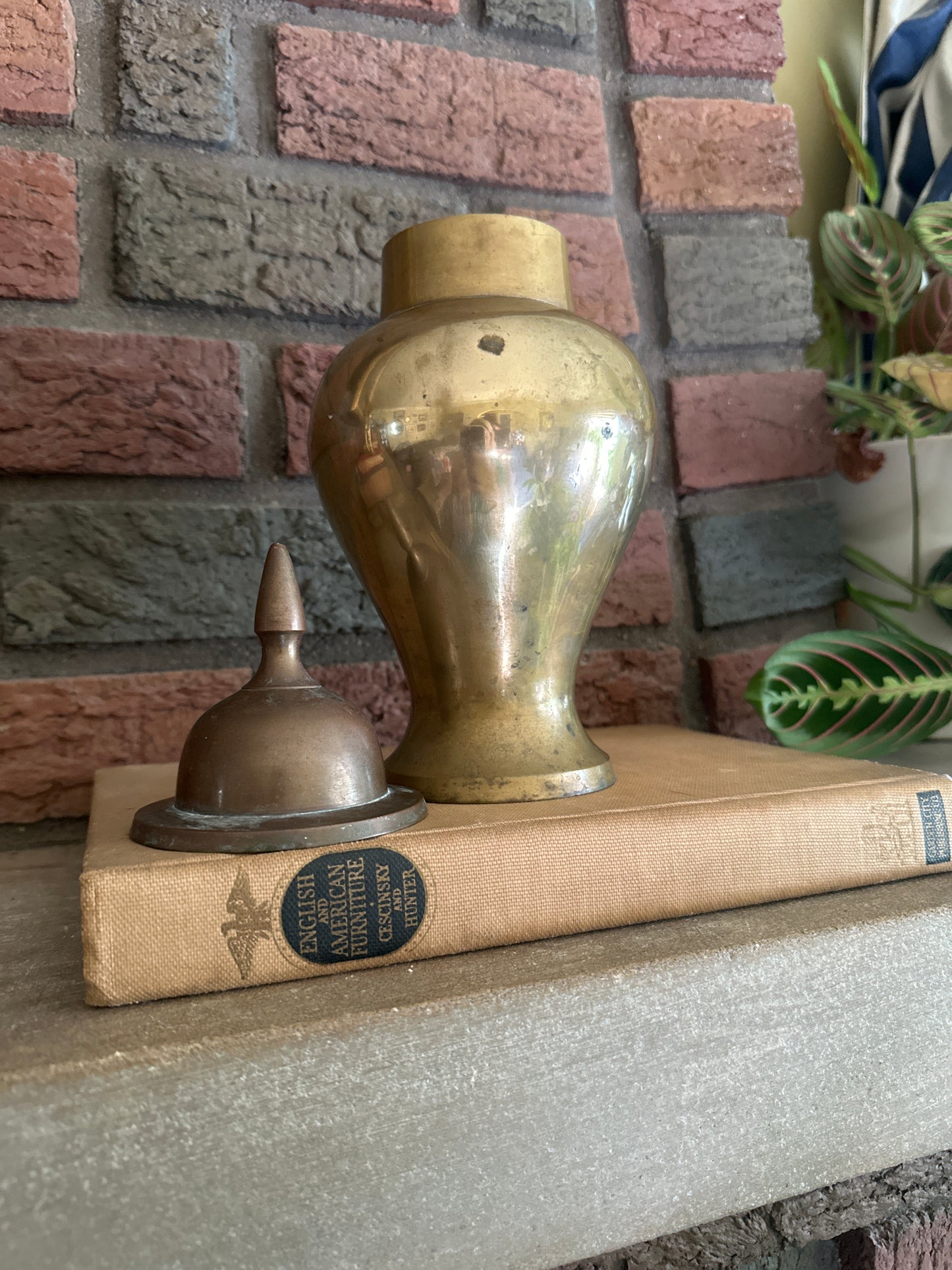 Vintage Brass Ginger Jar