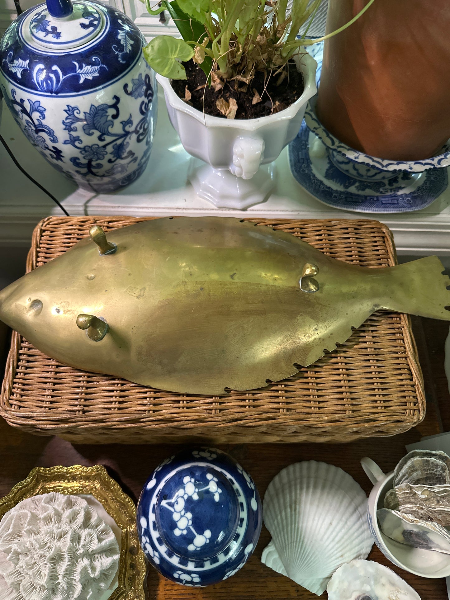 Vintage Brass Fish Tray