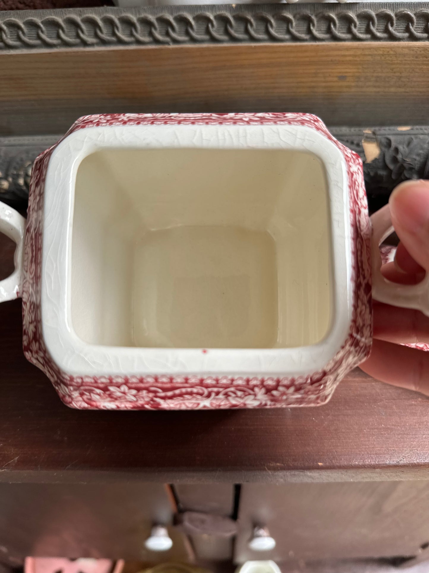 Mason’s Vista Pink Sugar Bowl & Creamer Set