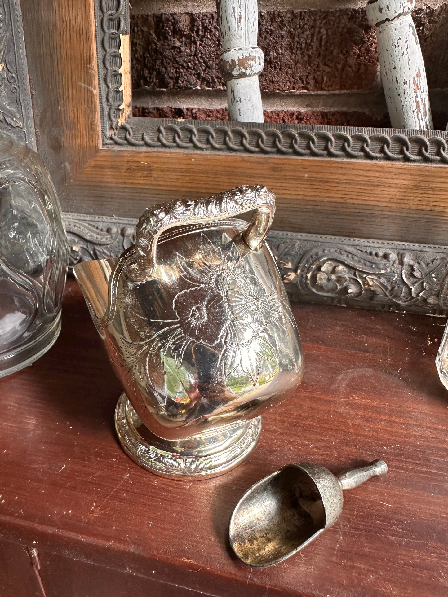 Silver Plated Sugar/salt Scuttle with Scoop