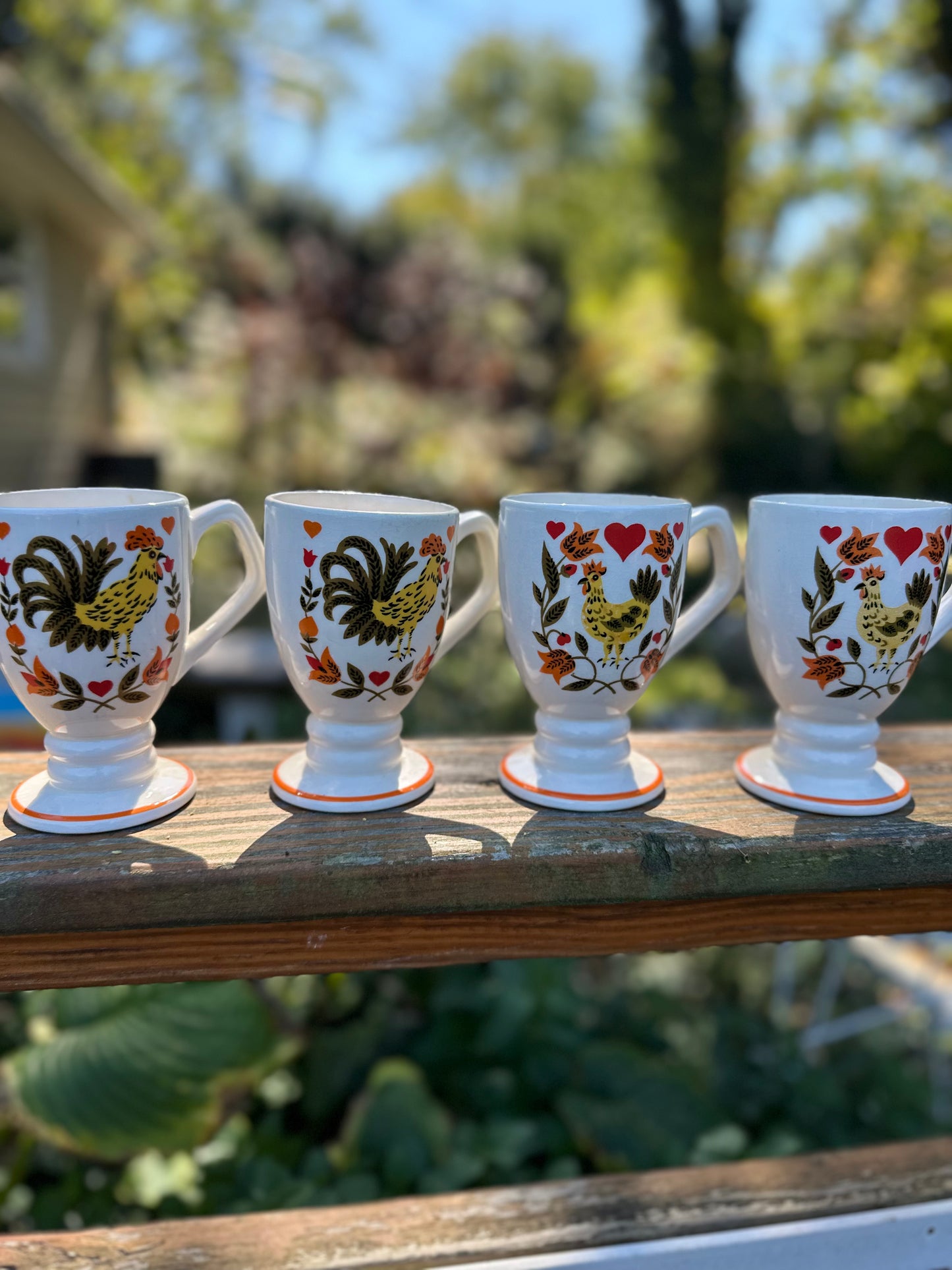 Vintage Napcoware Pedestal Mugs (4)