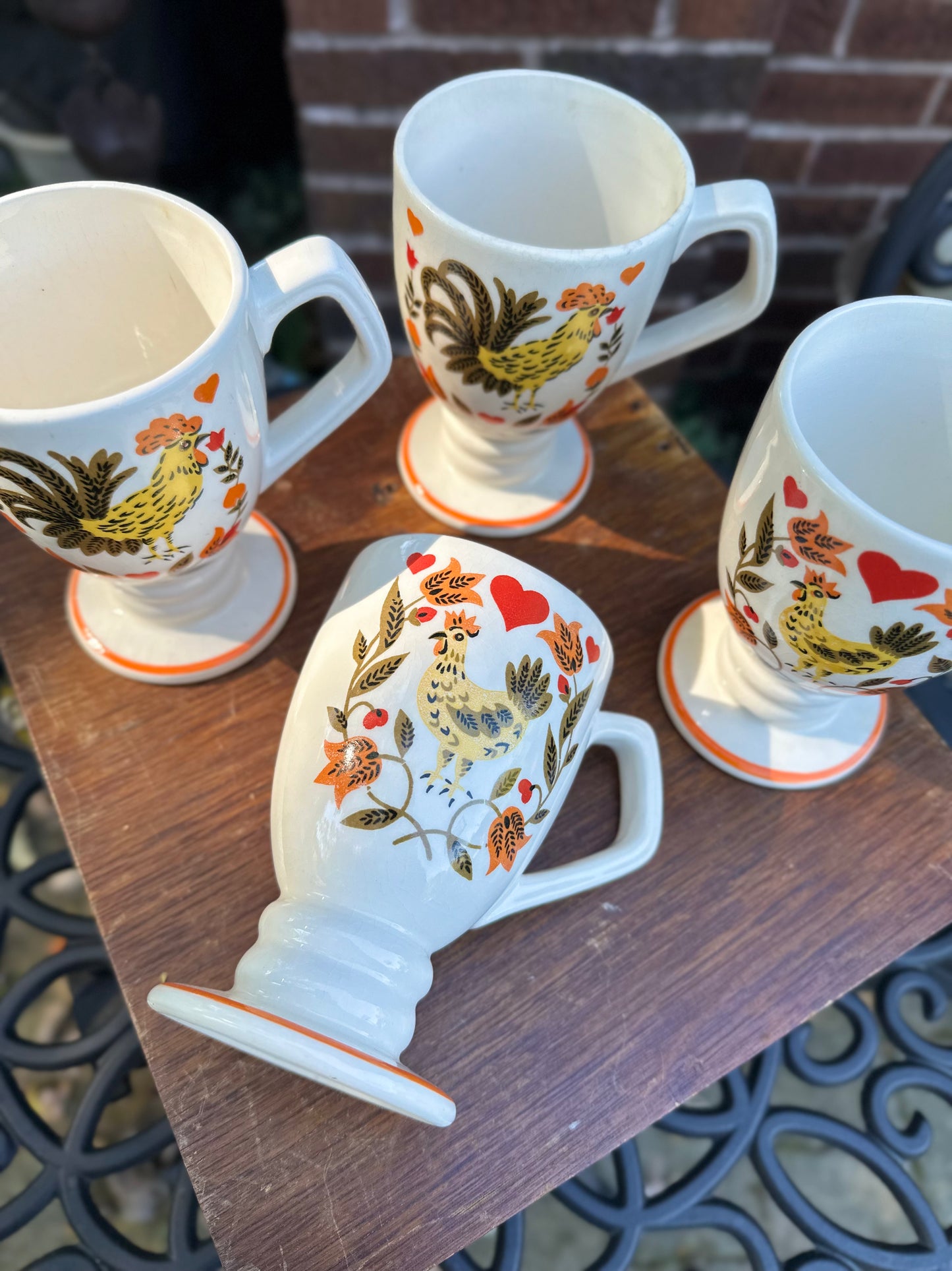 Vintage Napcoware Pedestal Mugs (4)