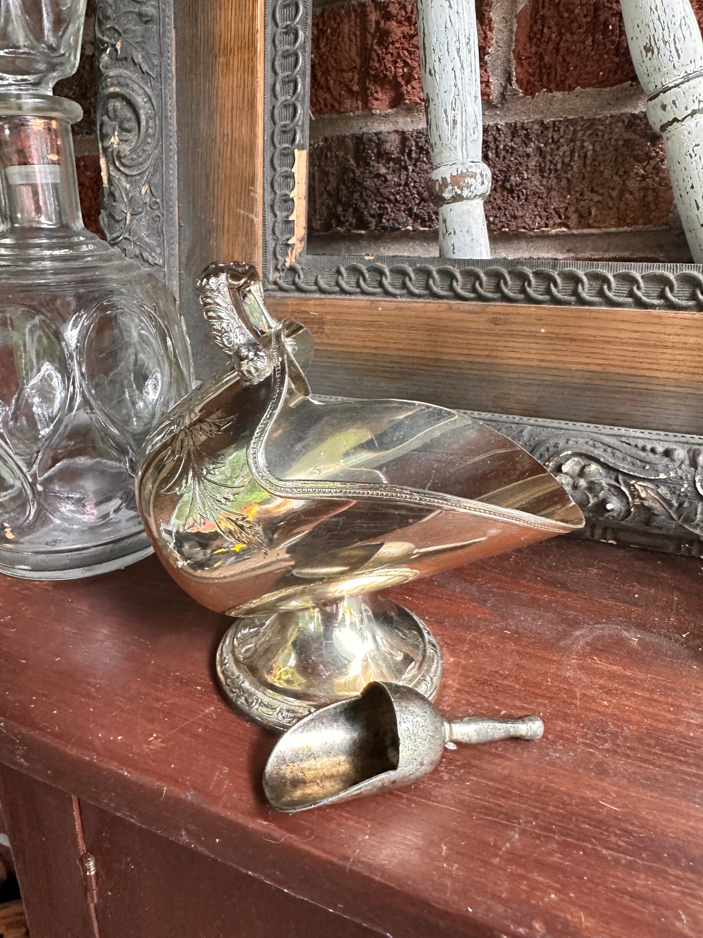 Silver Plated Sugar/salt Scuttle with Scoop