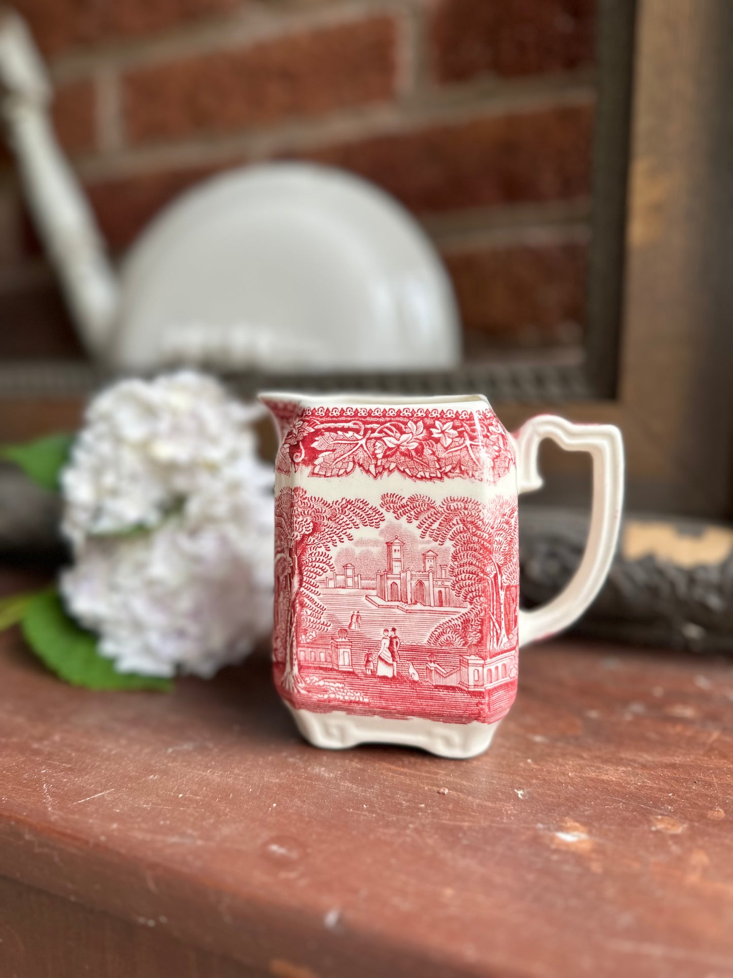 Mason’s Vista Pink Sugar Bowl & Creamer Set