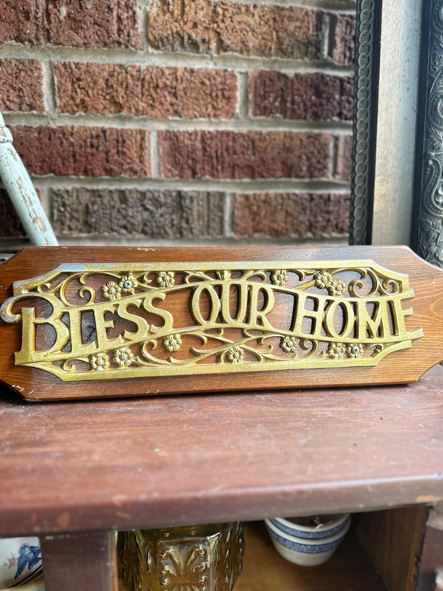 Vintage Bless This Home Sign