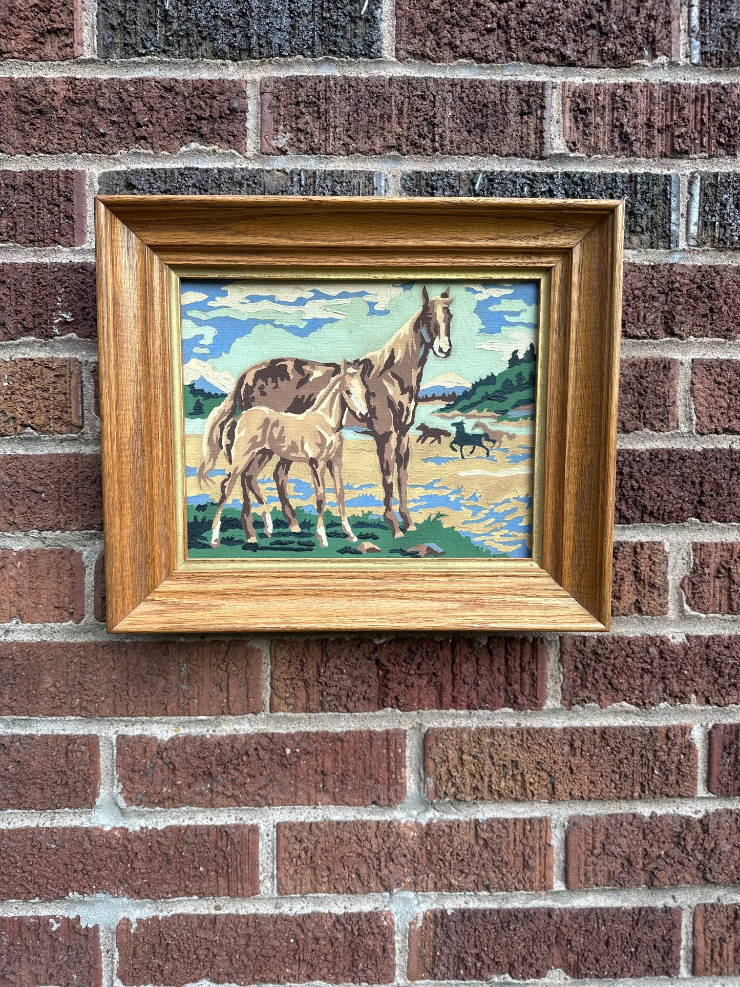 Vintage Paint by Number - Tan Horses