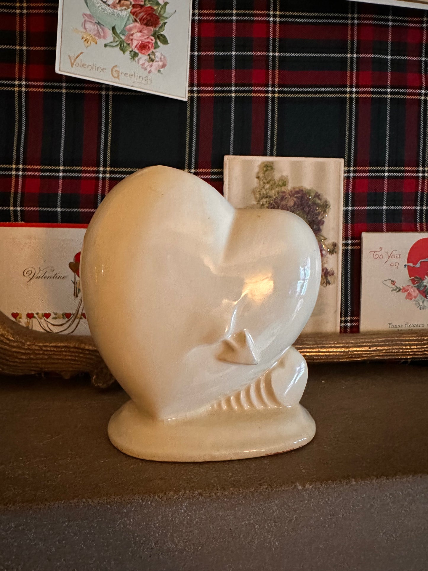 Vintage Ceramic Pierced Heart Bud Vase/Planter