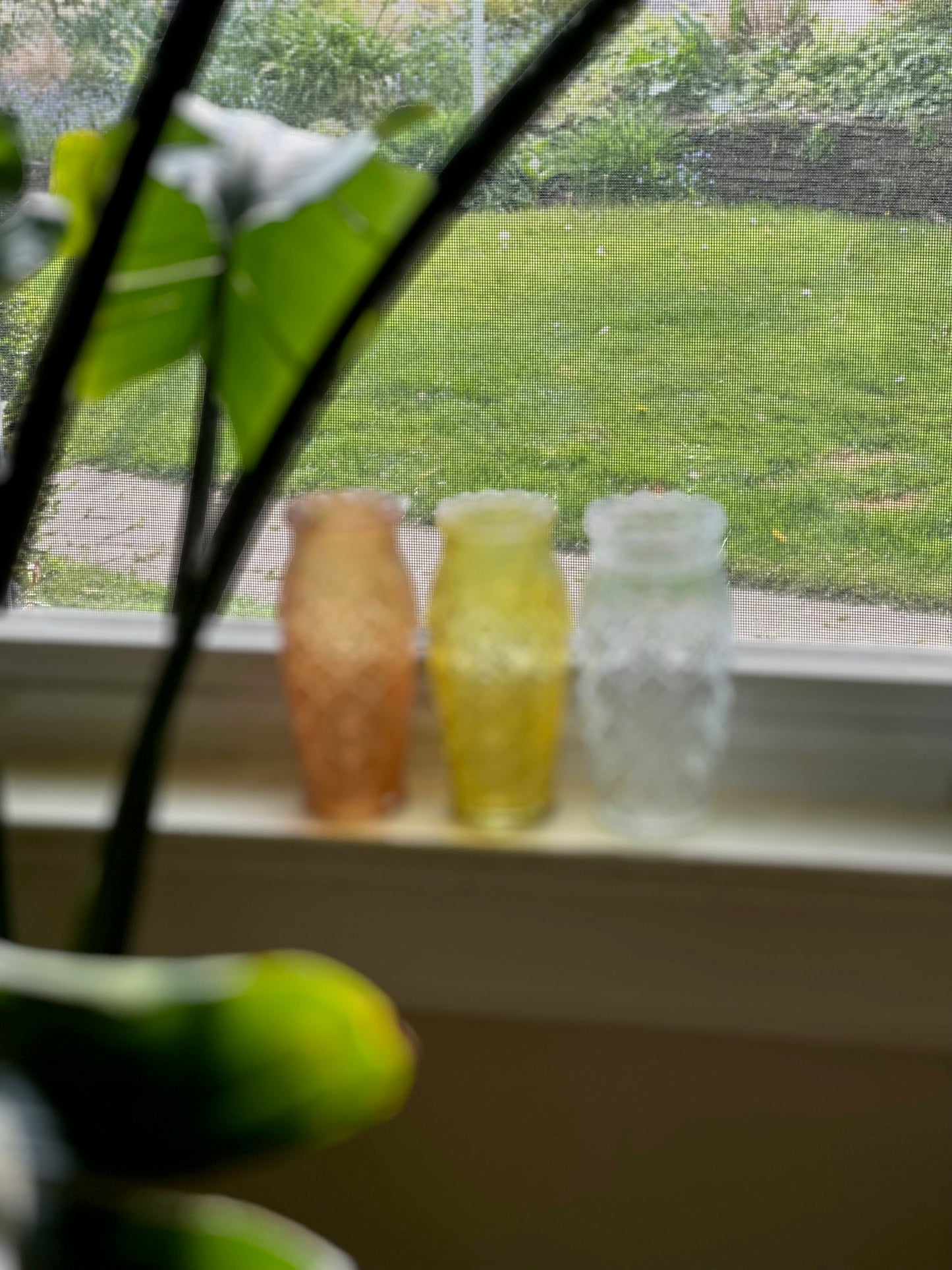 Trio of Vintage Glass Vases