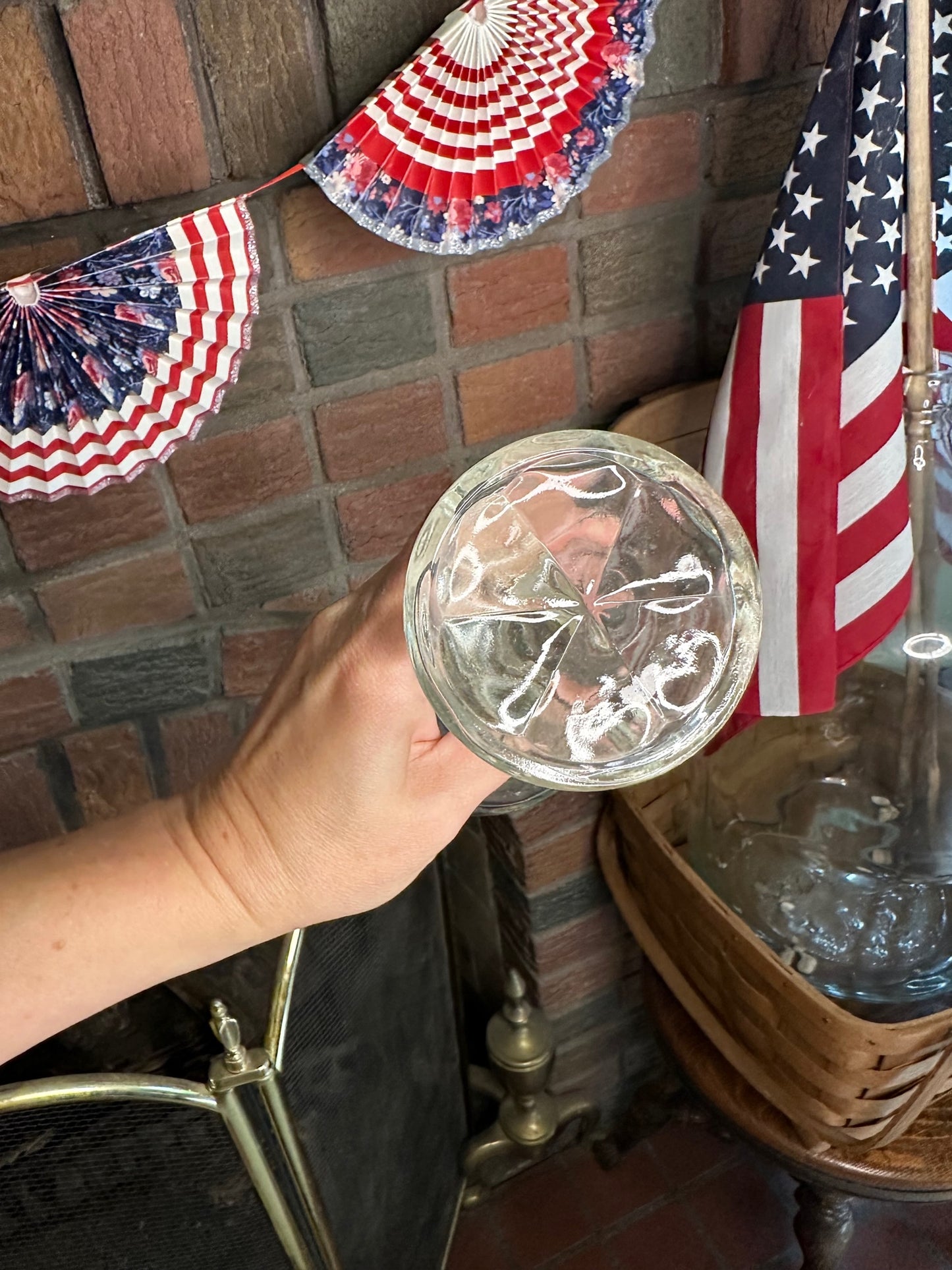 Vintage Glass Six-Sided Decanter