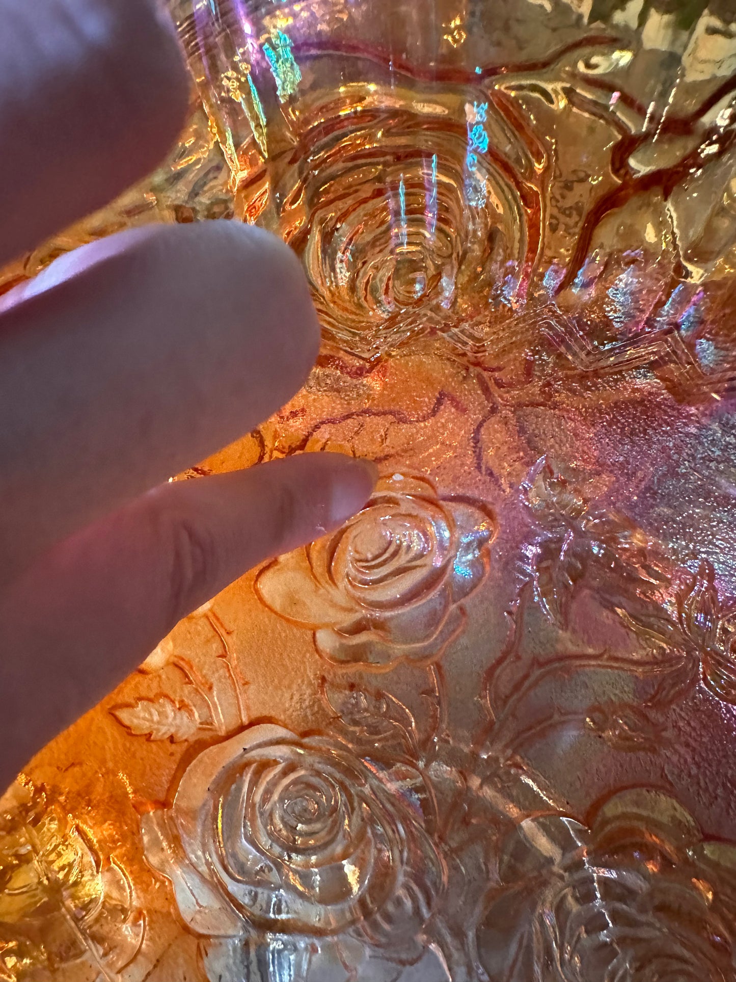 Carnival Glass Footed Bowl