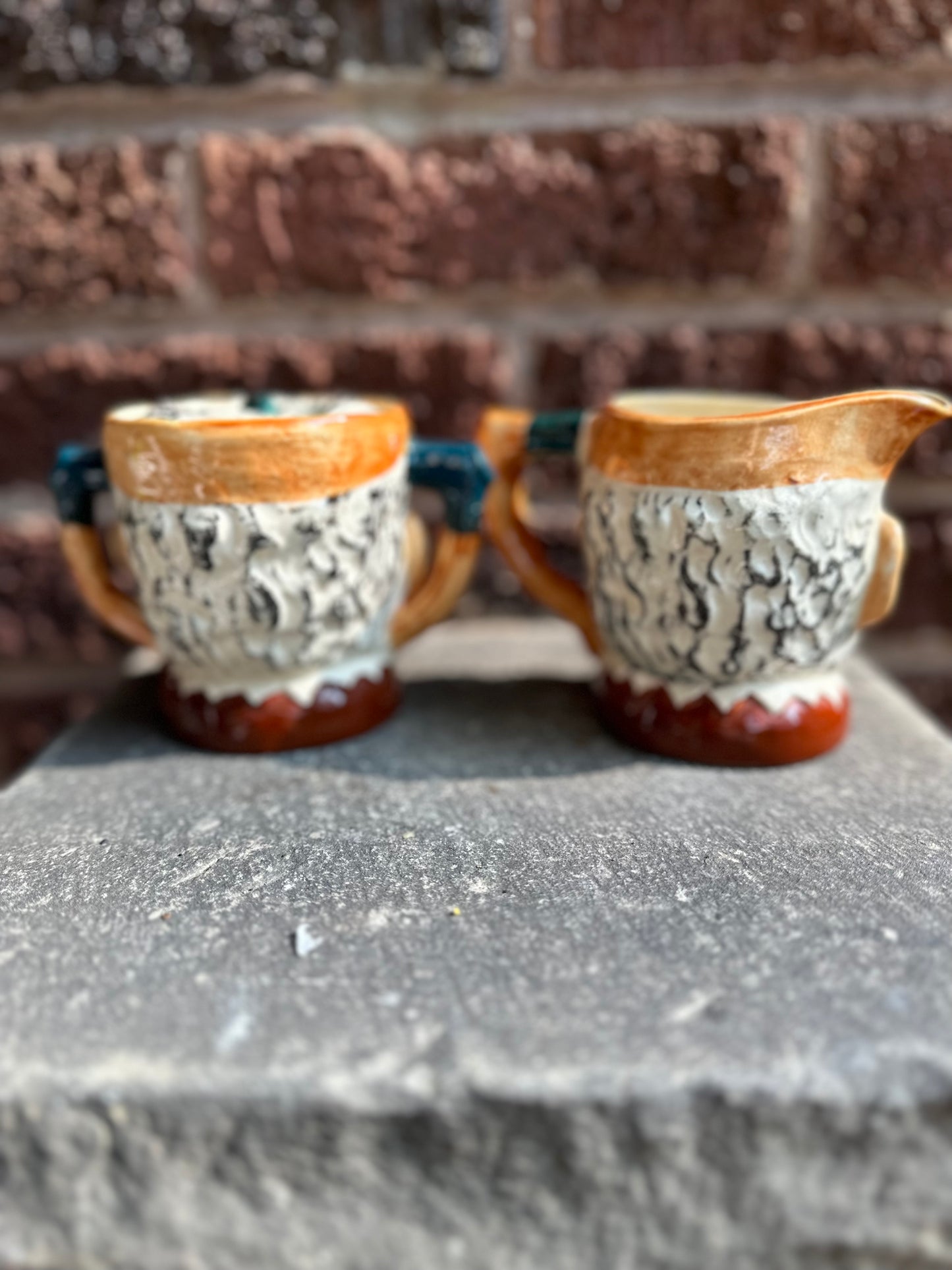 Vintage Toby Sugar Bowl and Creamer Set