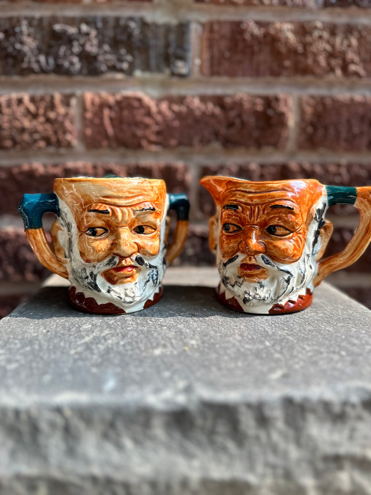 Vintage Toby Sugar Bowl and Creamer Set