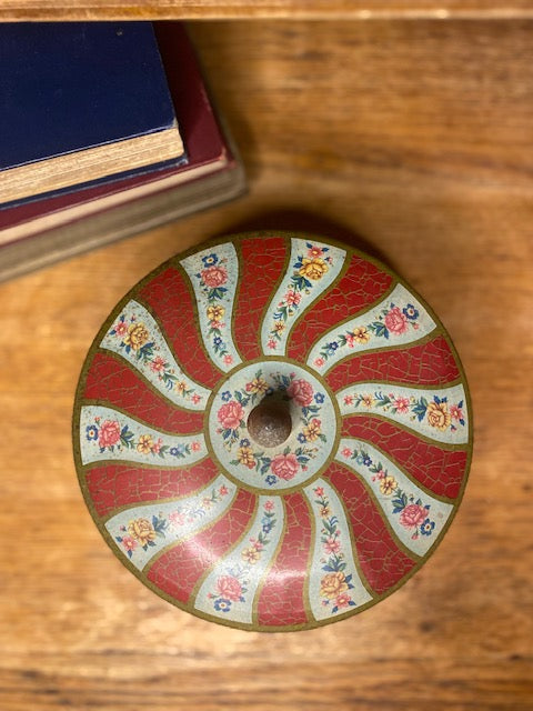 Vintage Daher Red Floral Tin