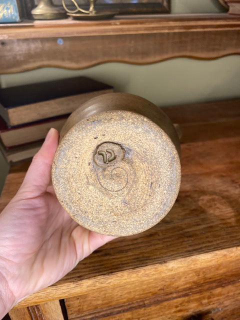 Vintage Earthenware Two Handled Olive Jar