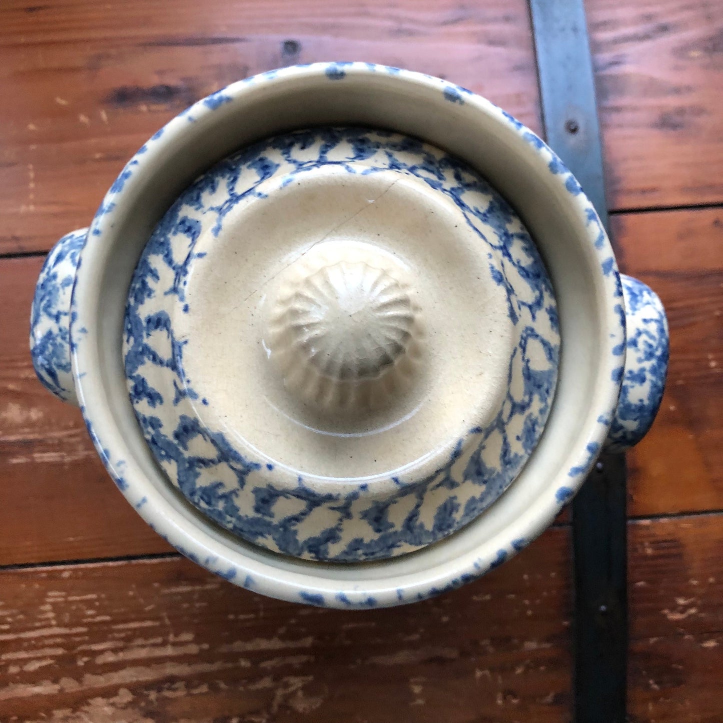 Vintage Robinson Rosanbottom Spongeware Crock