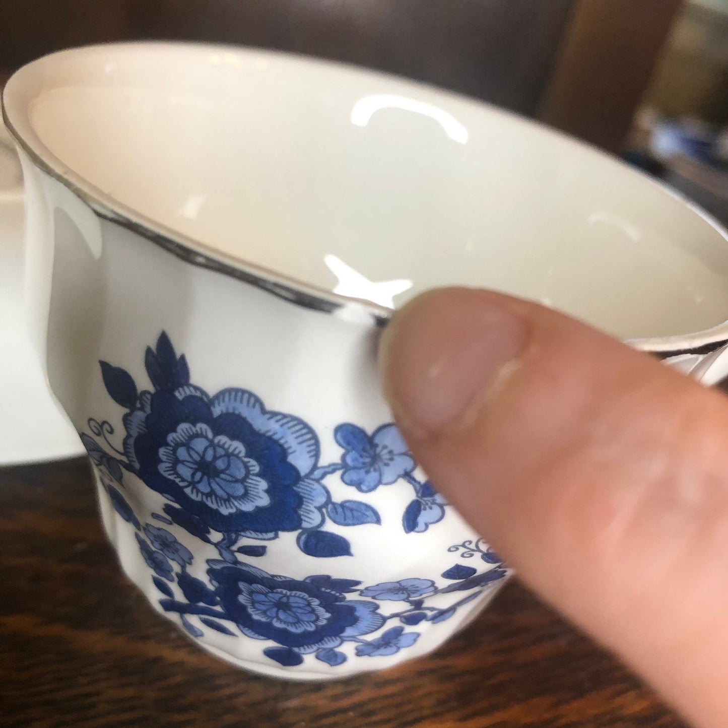 Enoch Wedgwood Royal Blue Ironstone Cups&Saucer-2