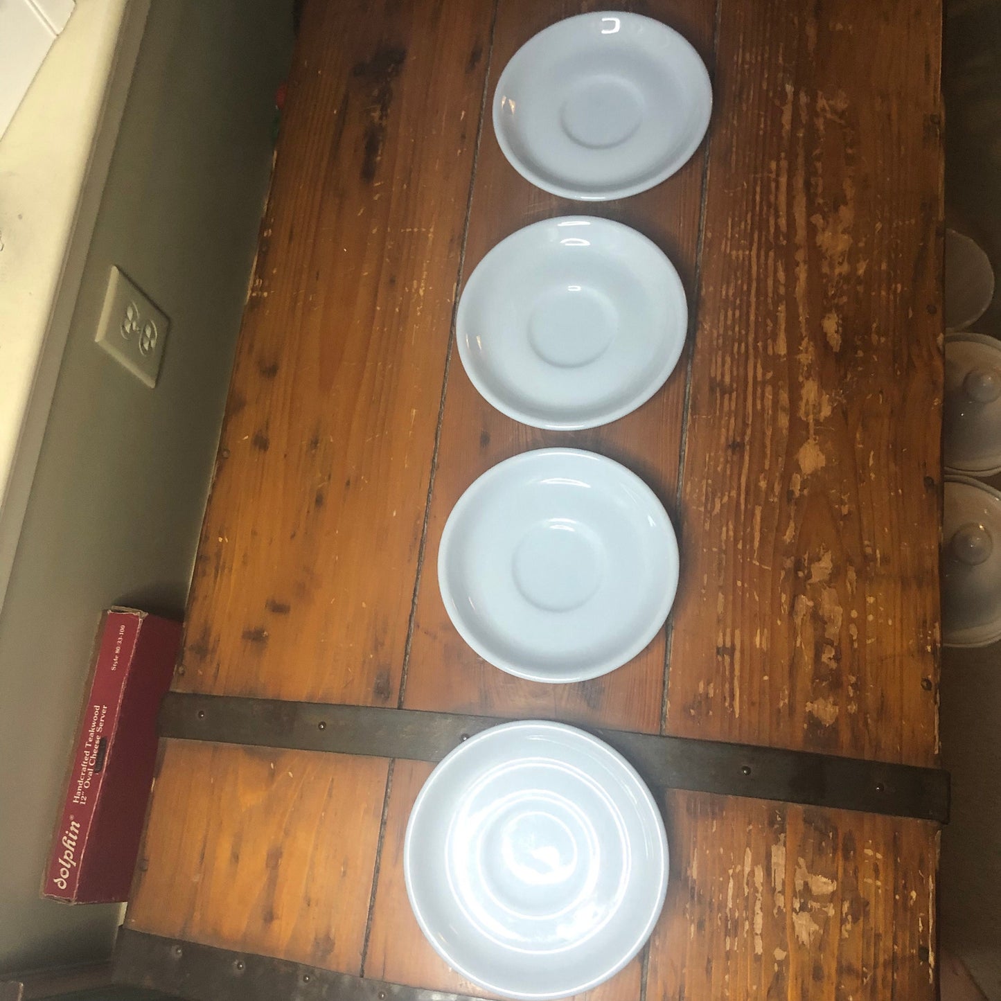 Buffalo China Blue Lune Saucers - set of 4