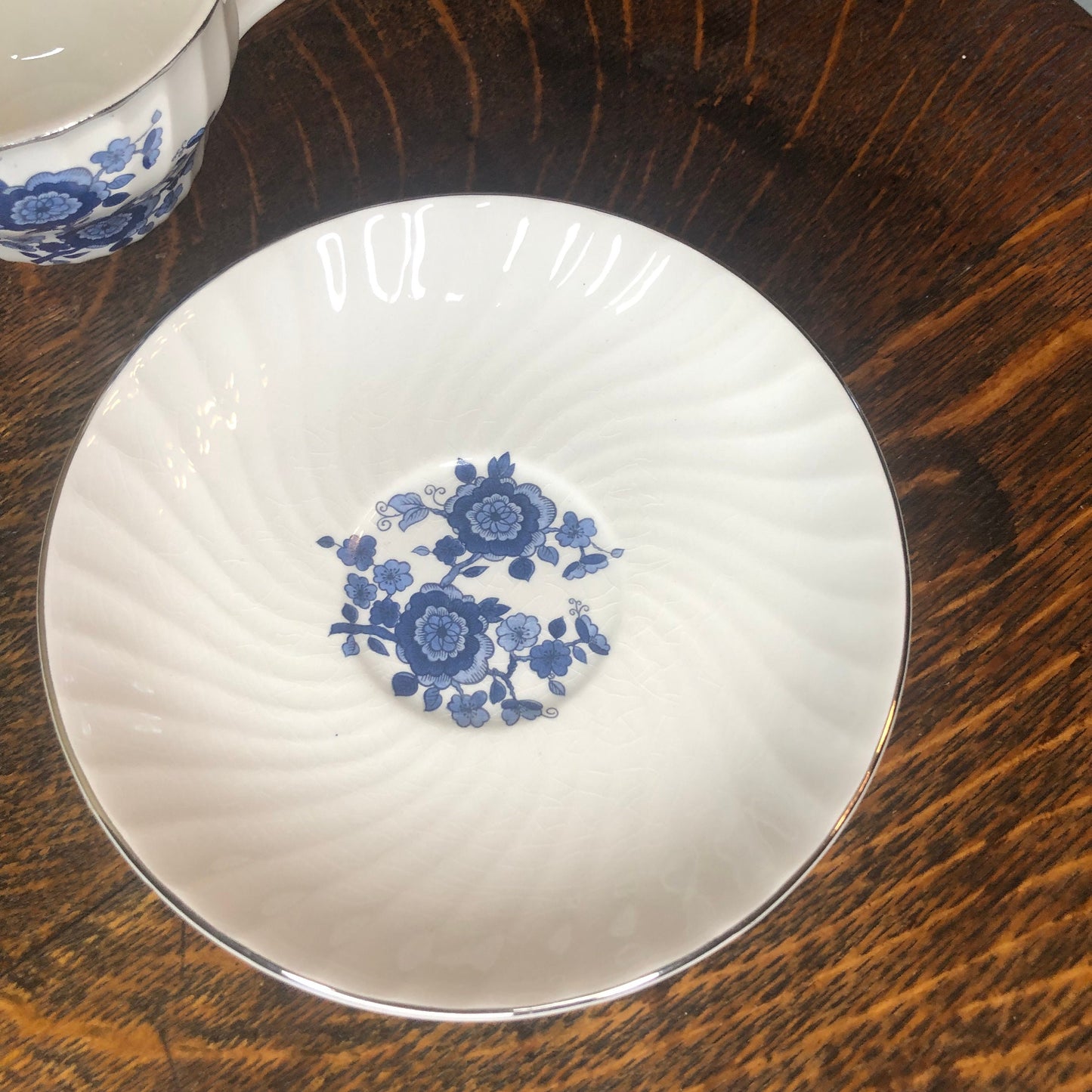 Enoch Wedgwood Royal Blue Ironstone Cups&Saucer-2
