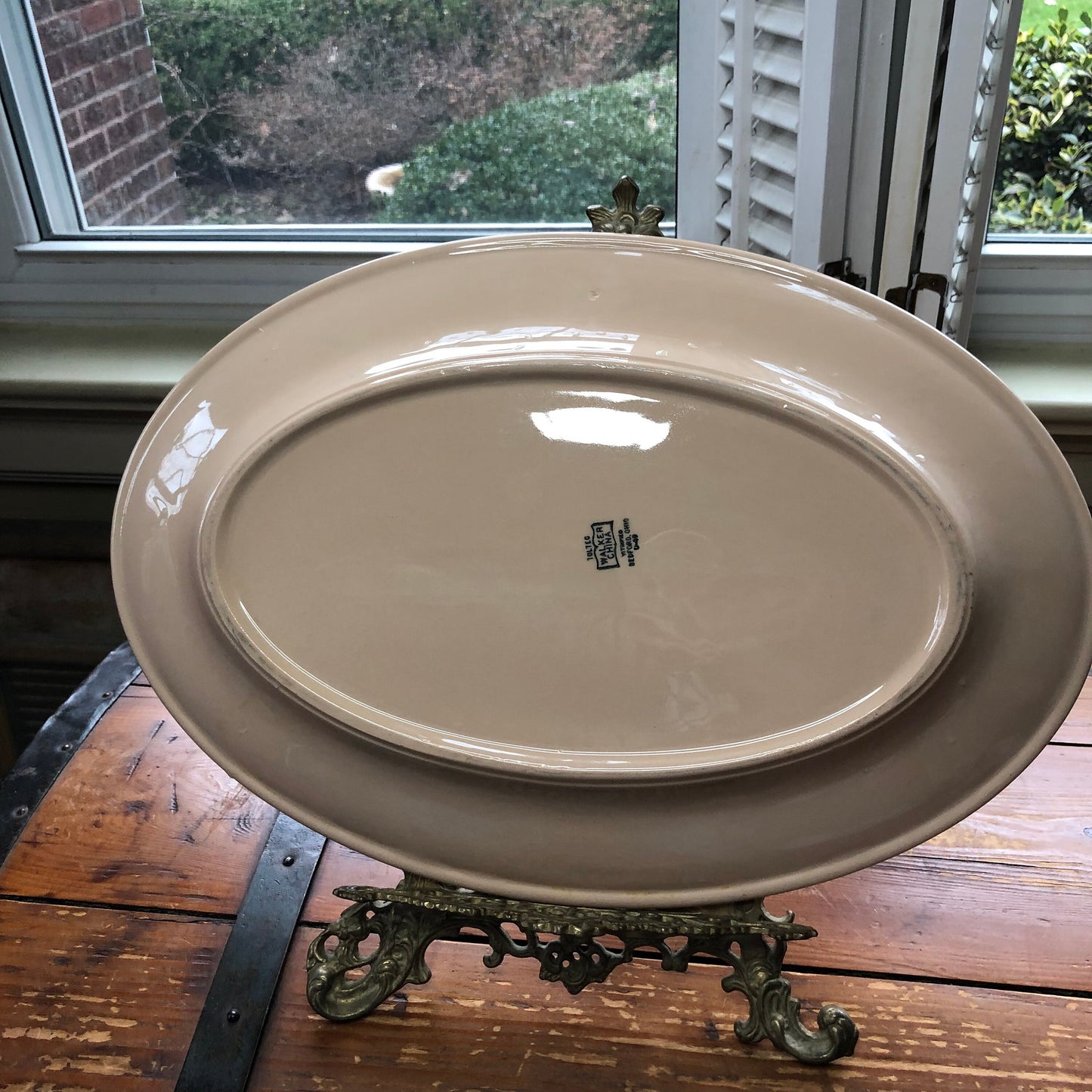 Vintage Walker China Peach Oval Platter