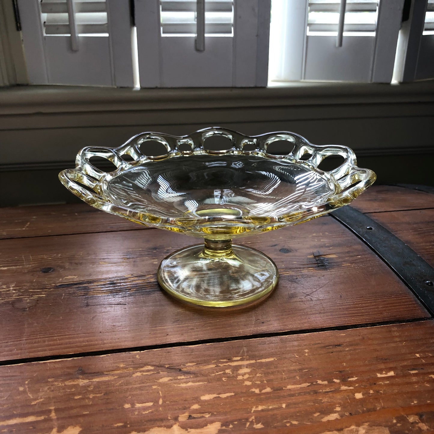 Vintage Lace Edge Depression Glass Dish