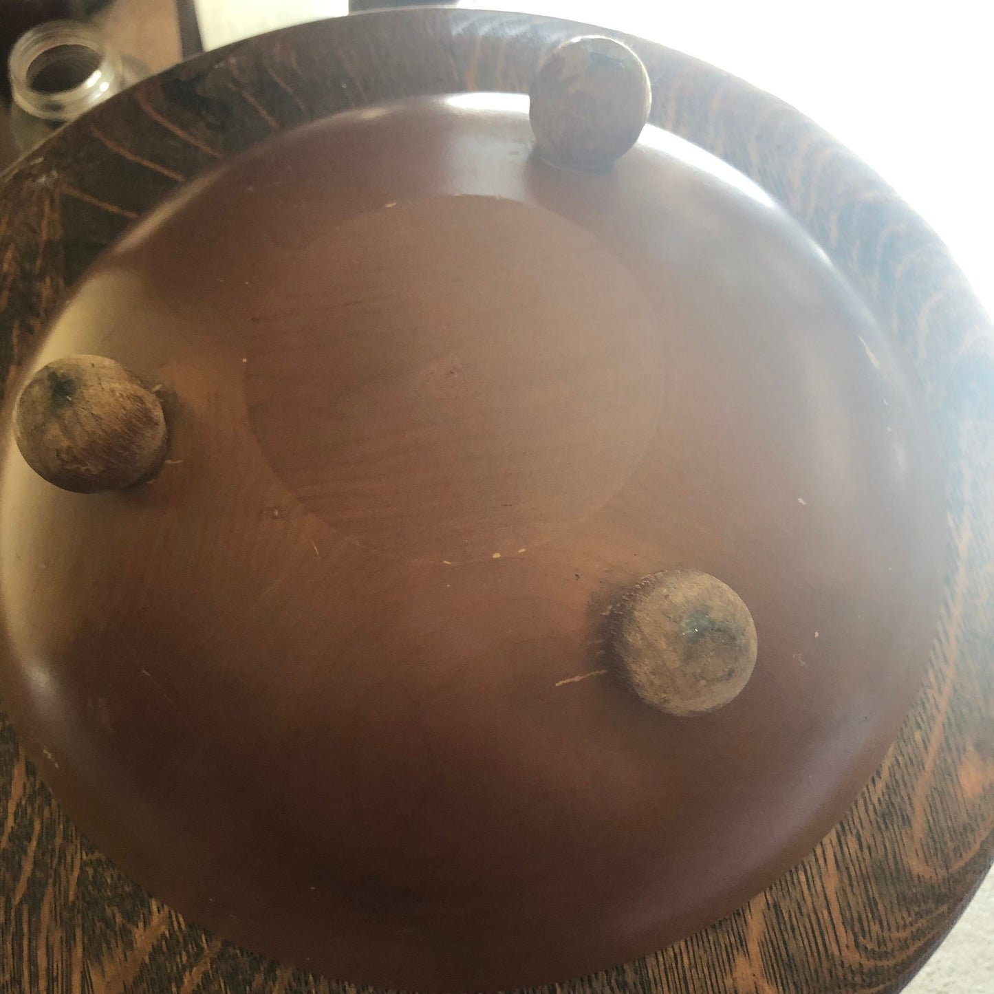 Vintage Mid Century Hand Painted Wood Fruit Bowl