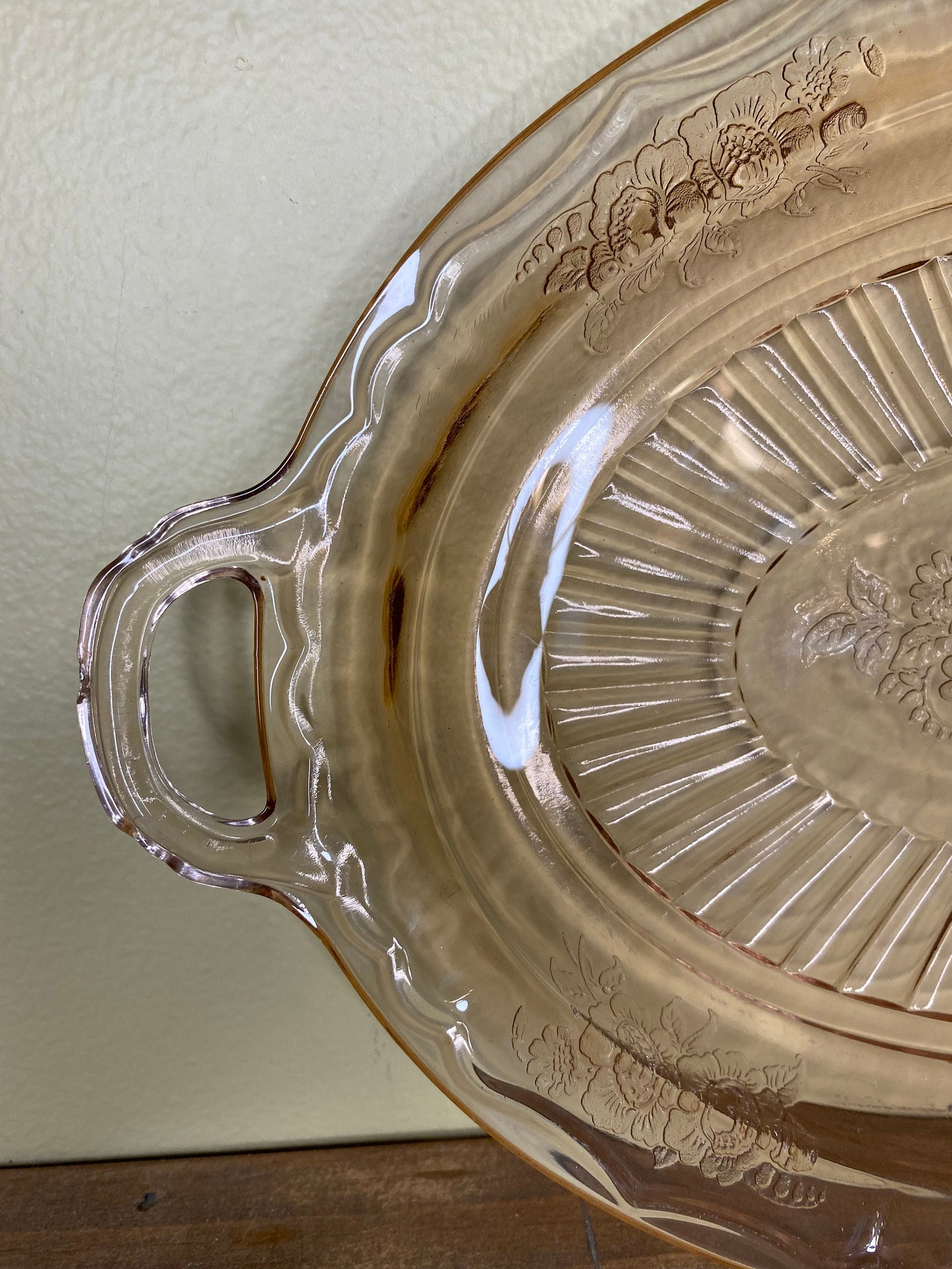 Vintage Anchor Hocking Pink Depression Glass Platter