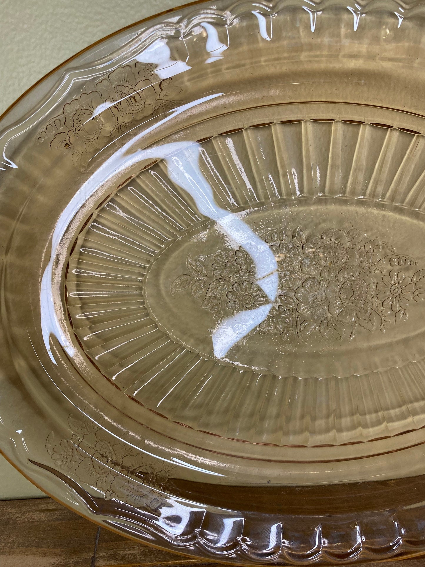 Vintage Anchor Hocking Pink Depression Glass Platter