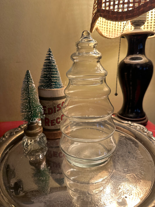 Vintage Libbey Glass Christmas Tree Jar