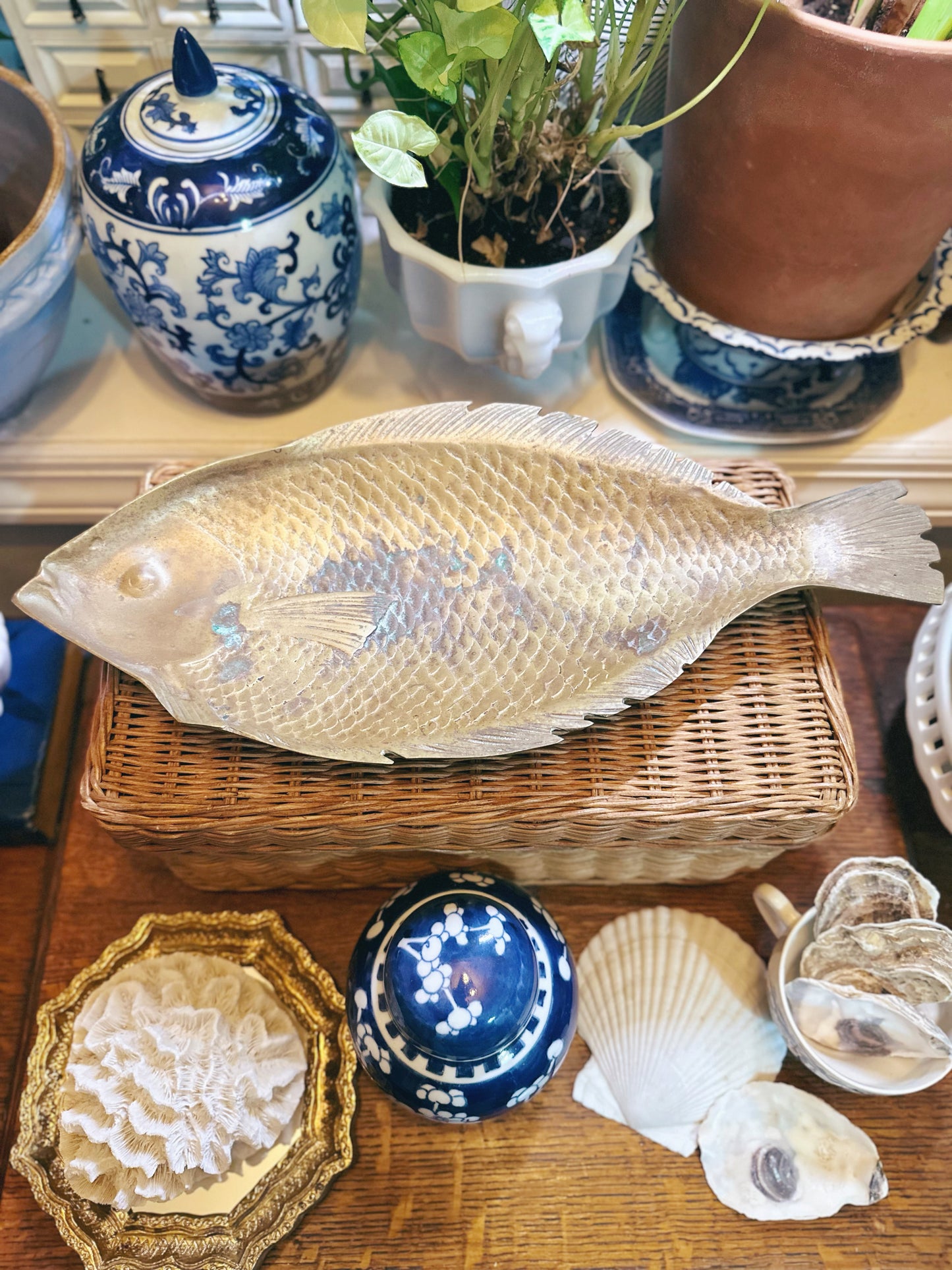 Vintage Brass Fish Tray