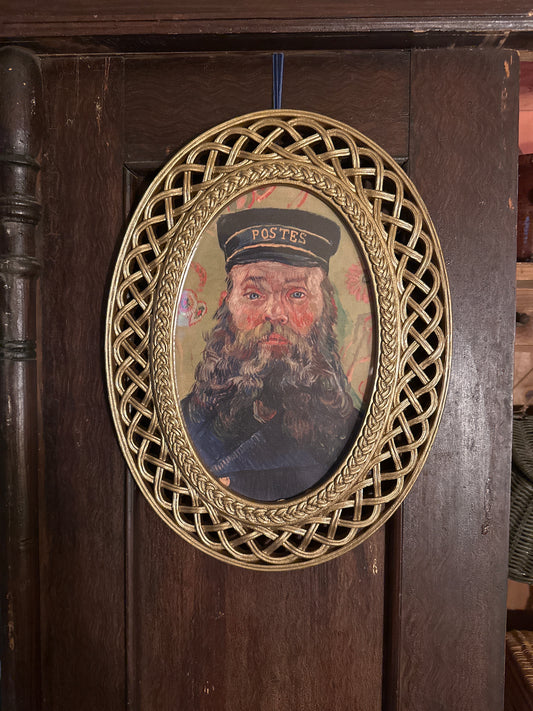 Vintage Oval Framed Vincent van Gogh “The Postman” Print