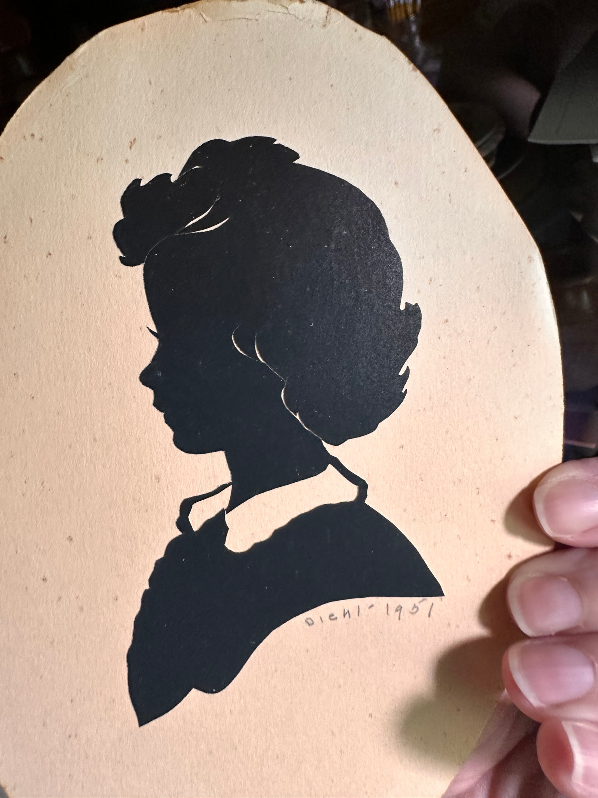 1951 Laurene Rose Diehl “The Silhouette Lady” Hand-Cut Paper Portrait