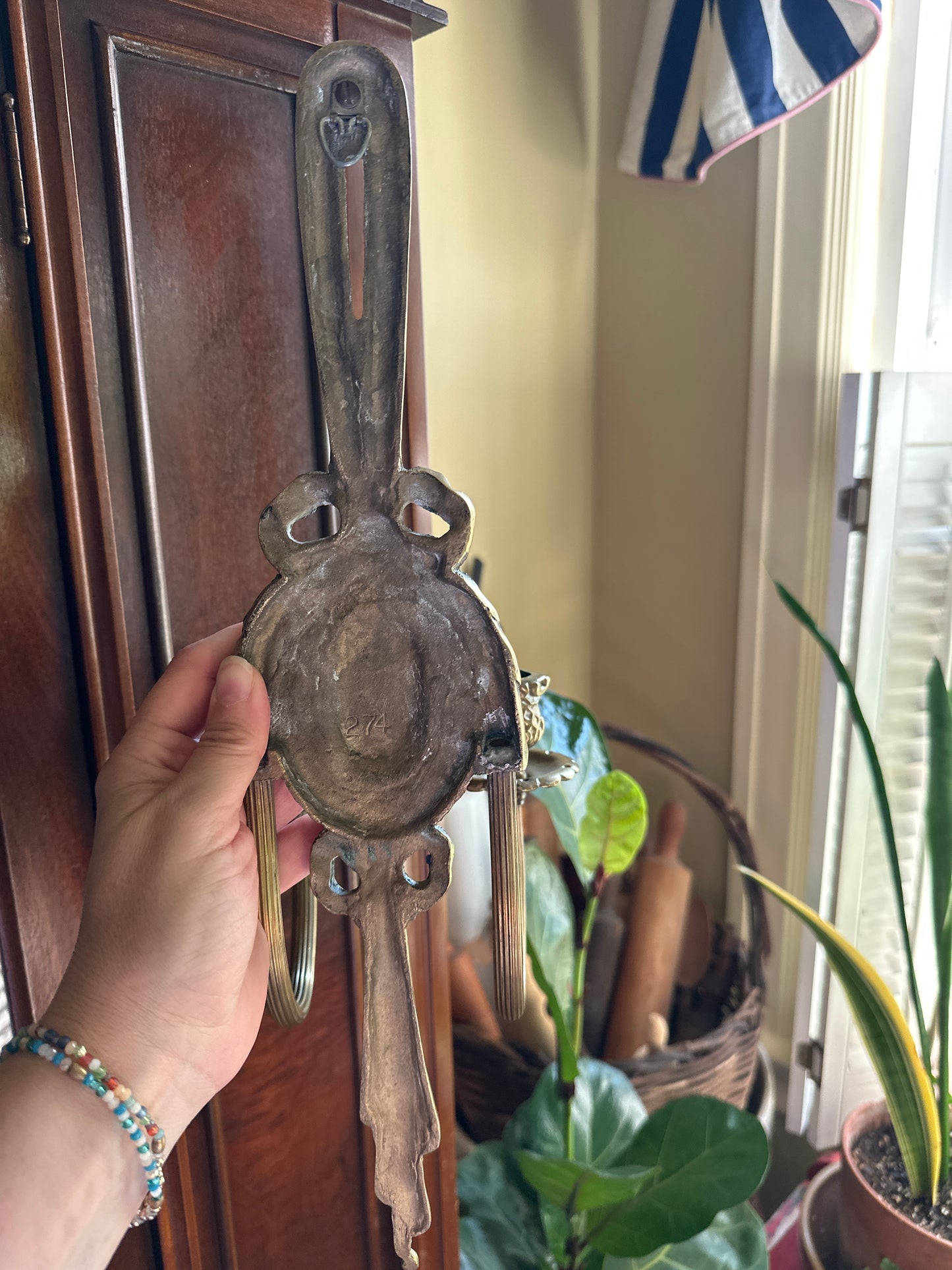 Pair of Vintage Neoclassical Brass Sconces