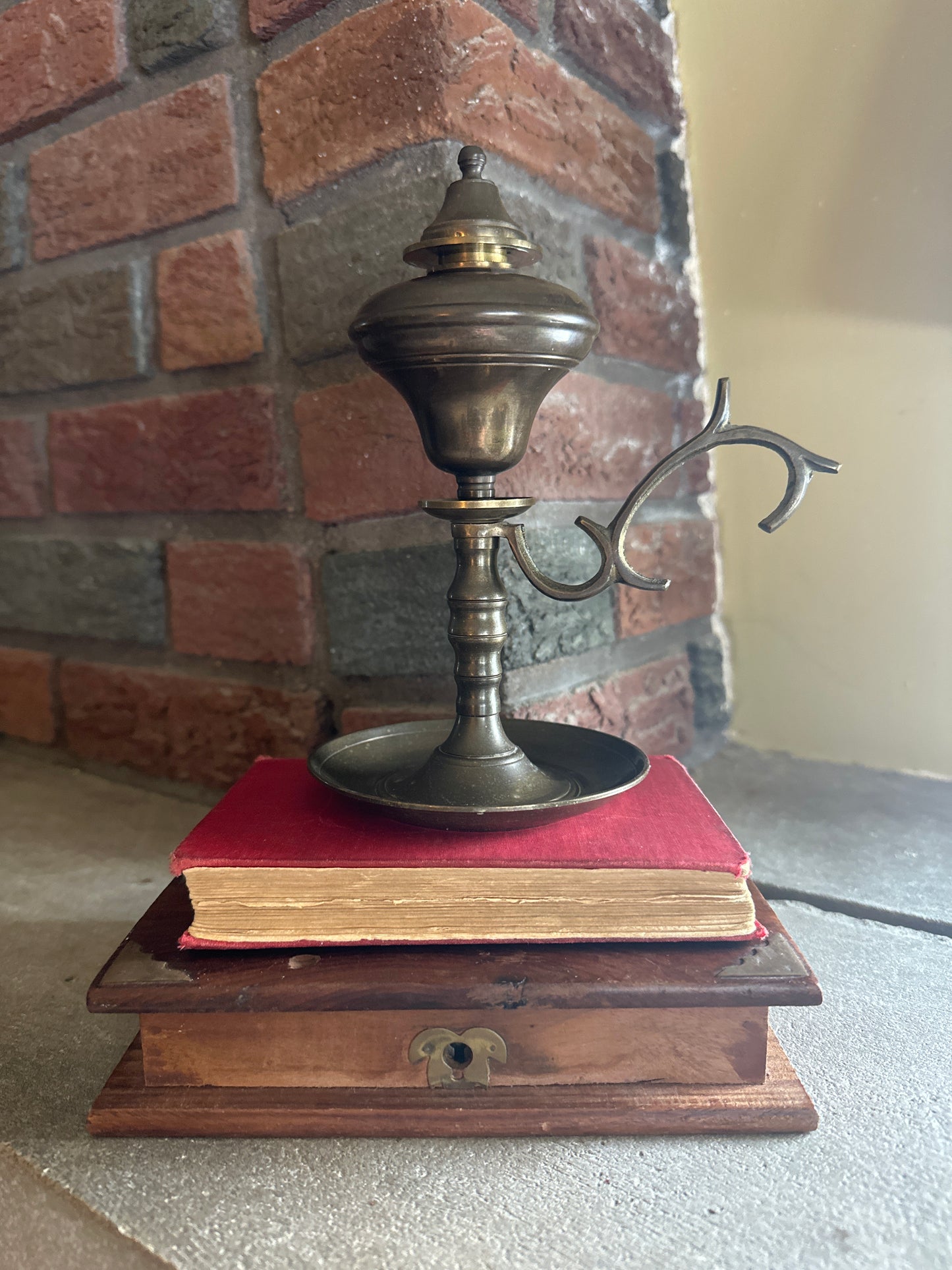 Vintage Whale Oil Brass Finger Lamp