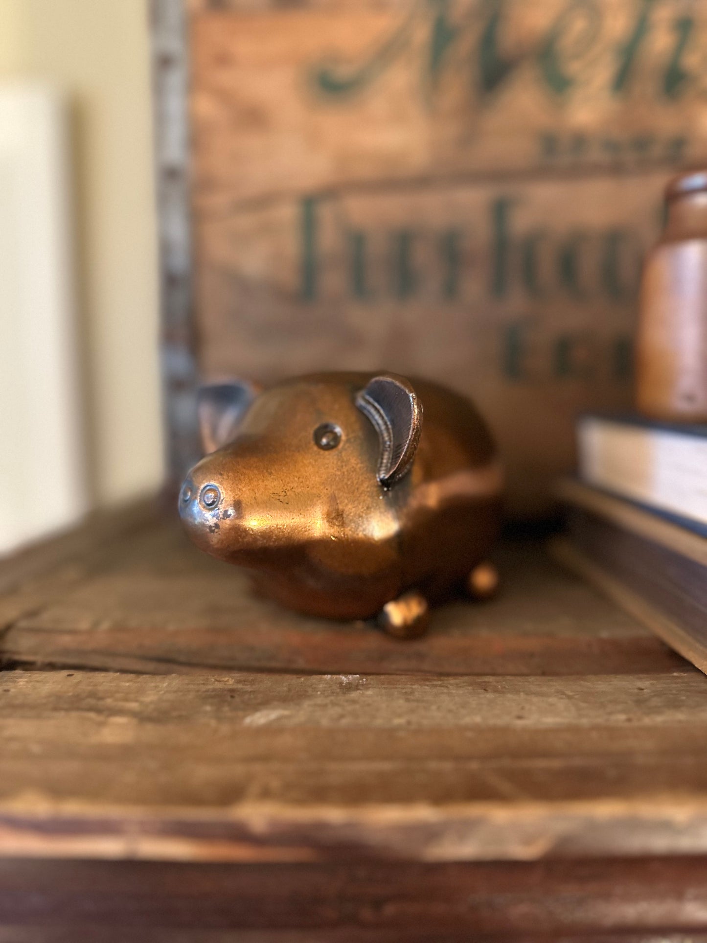 Vintage Cast Metal Piggy Bank