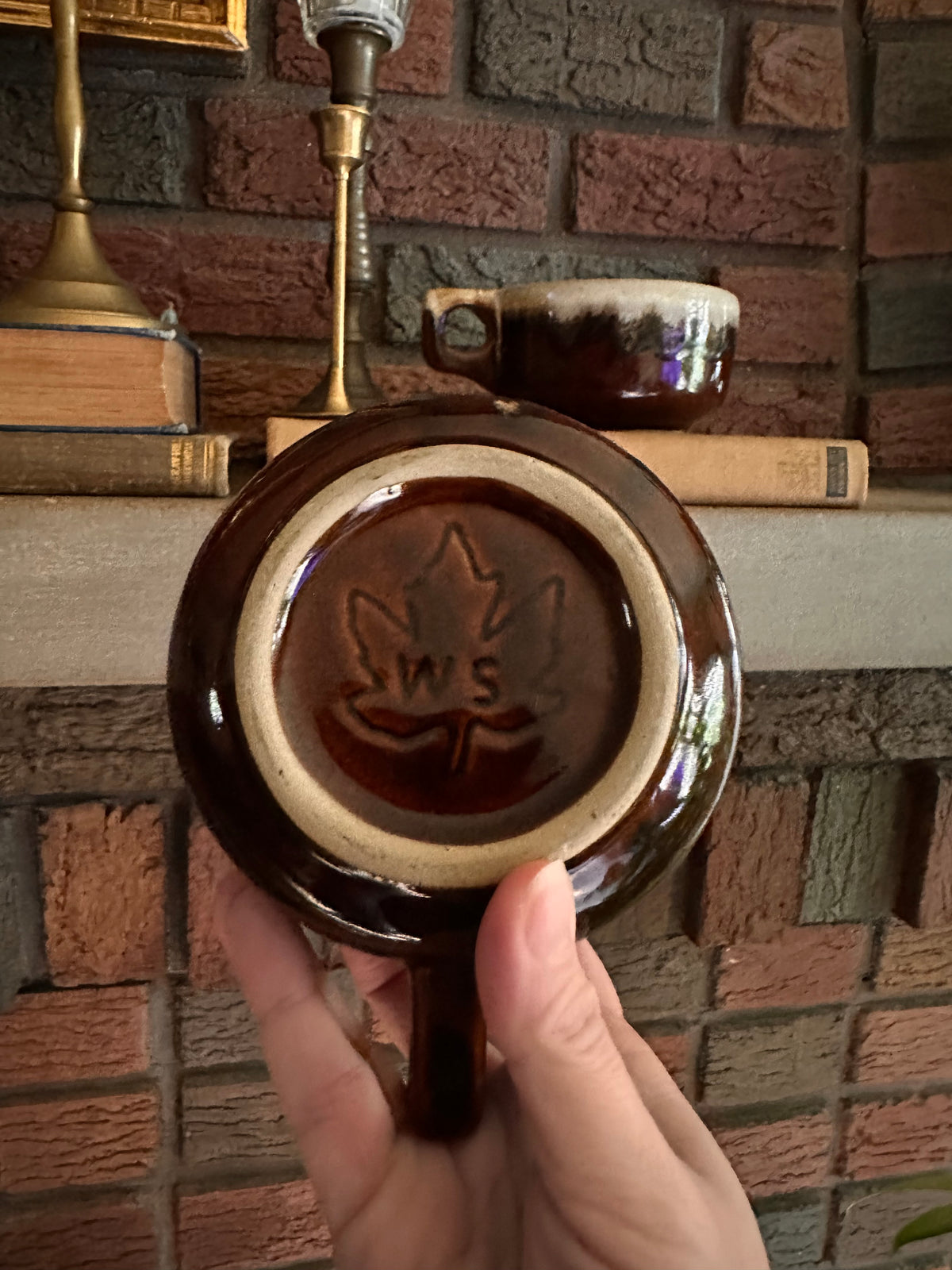 Vintage Western Stoneware Drip Glazed Mugs (set of 2)
