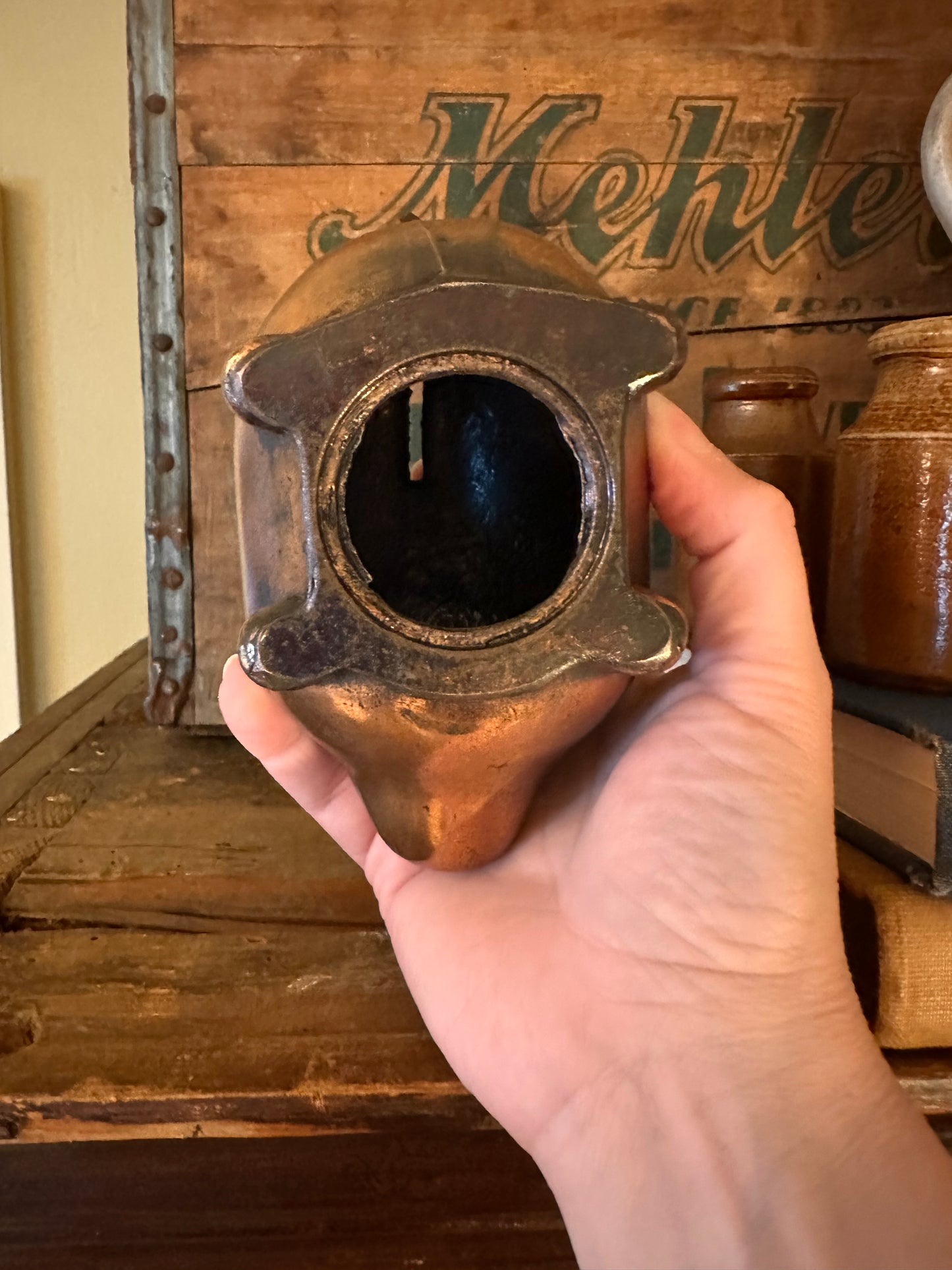 Vintage Cast Metal Piggy Bank