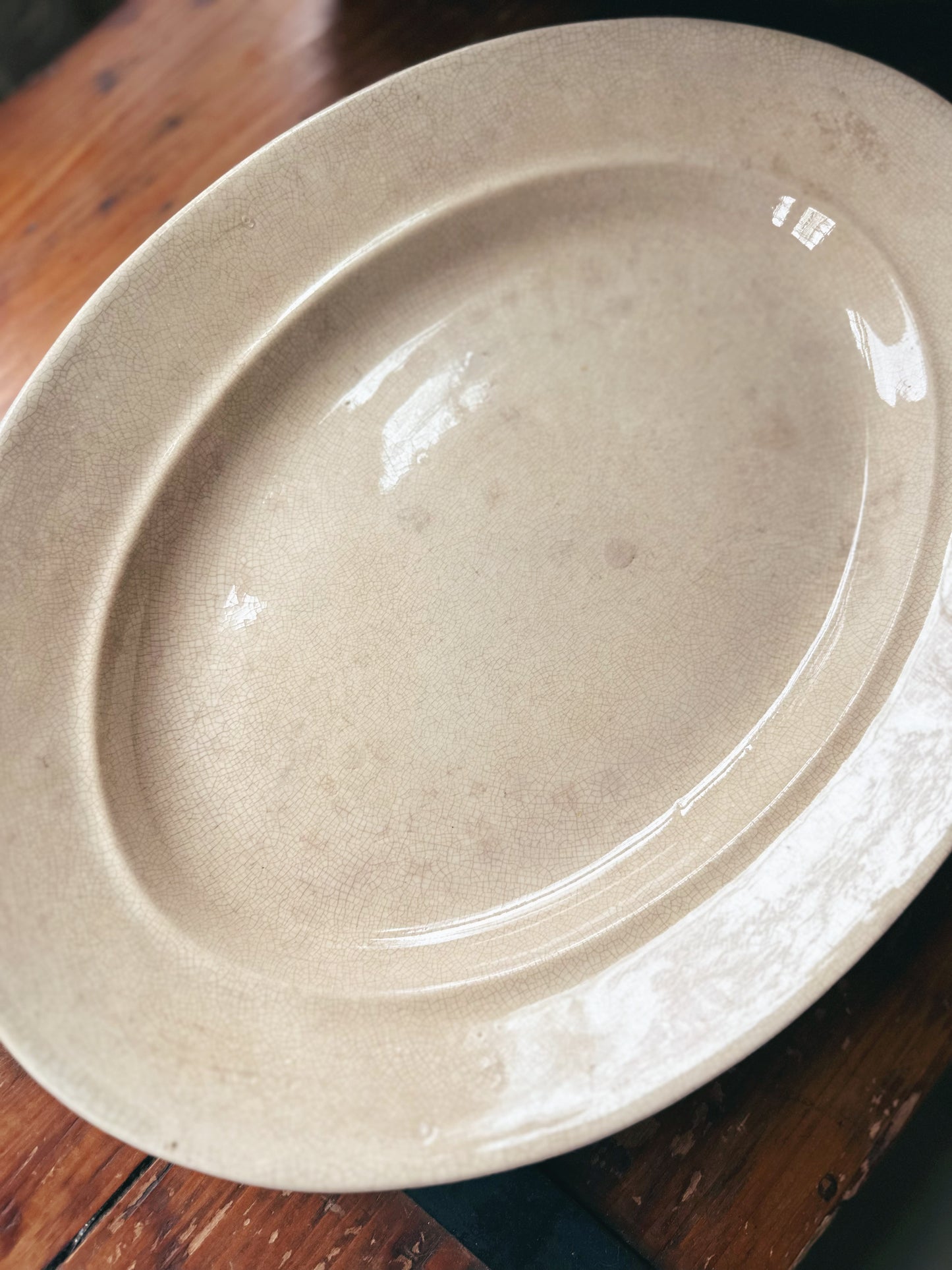 Stained & Crazed Ironstone Platter