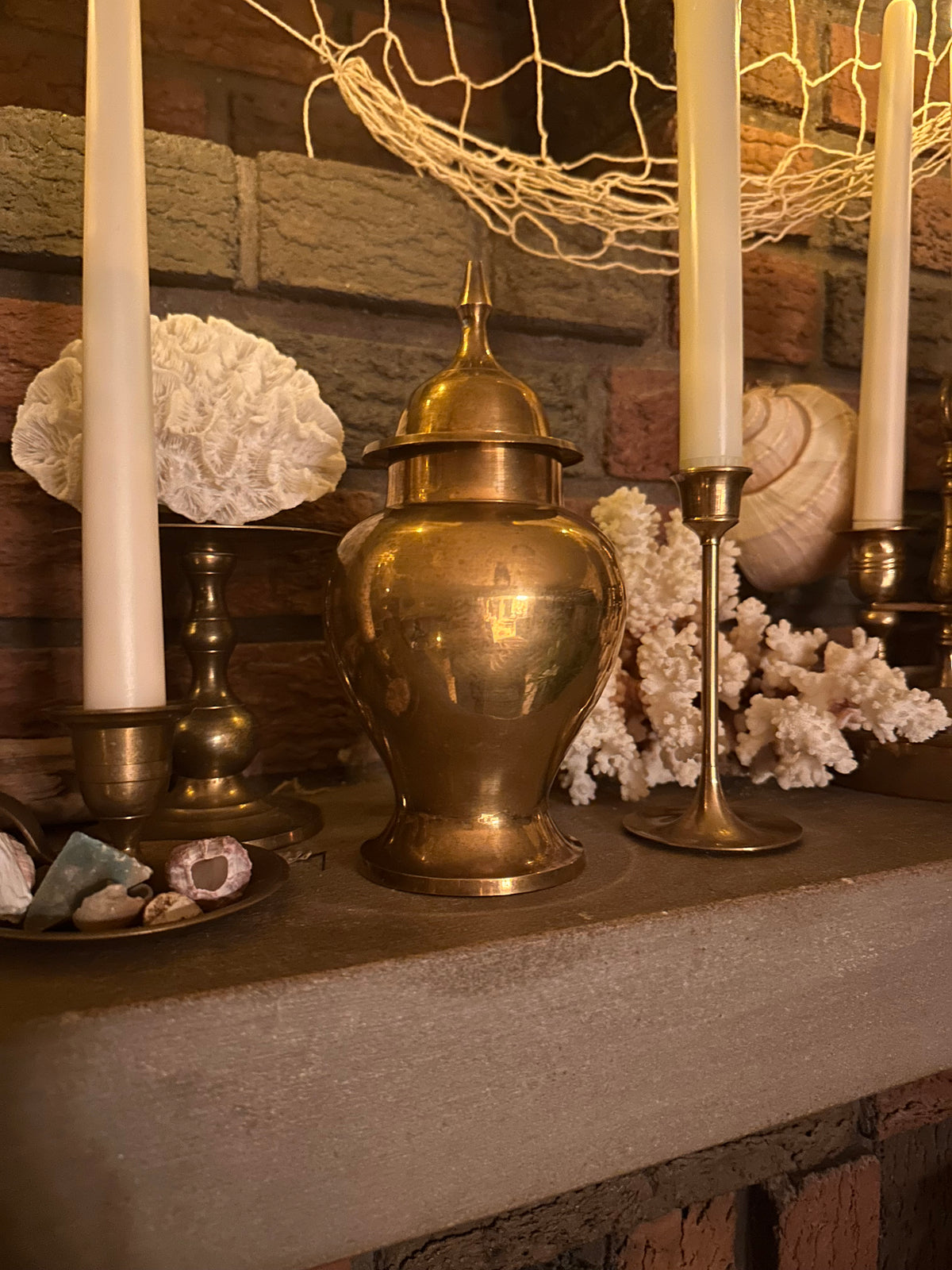 Vintage Brass Ginger Jar
