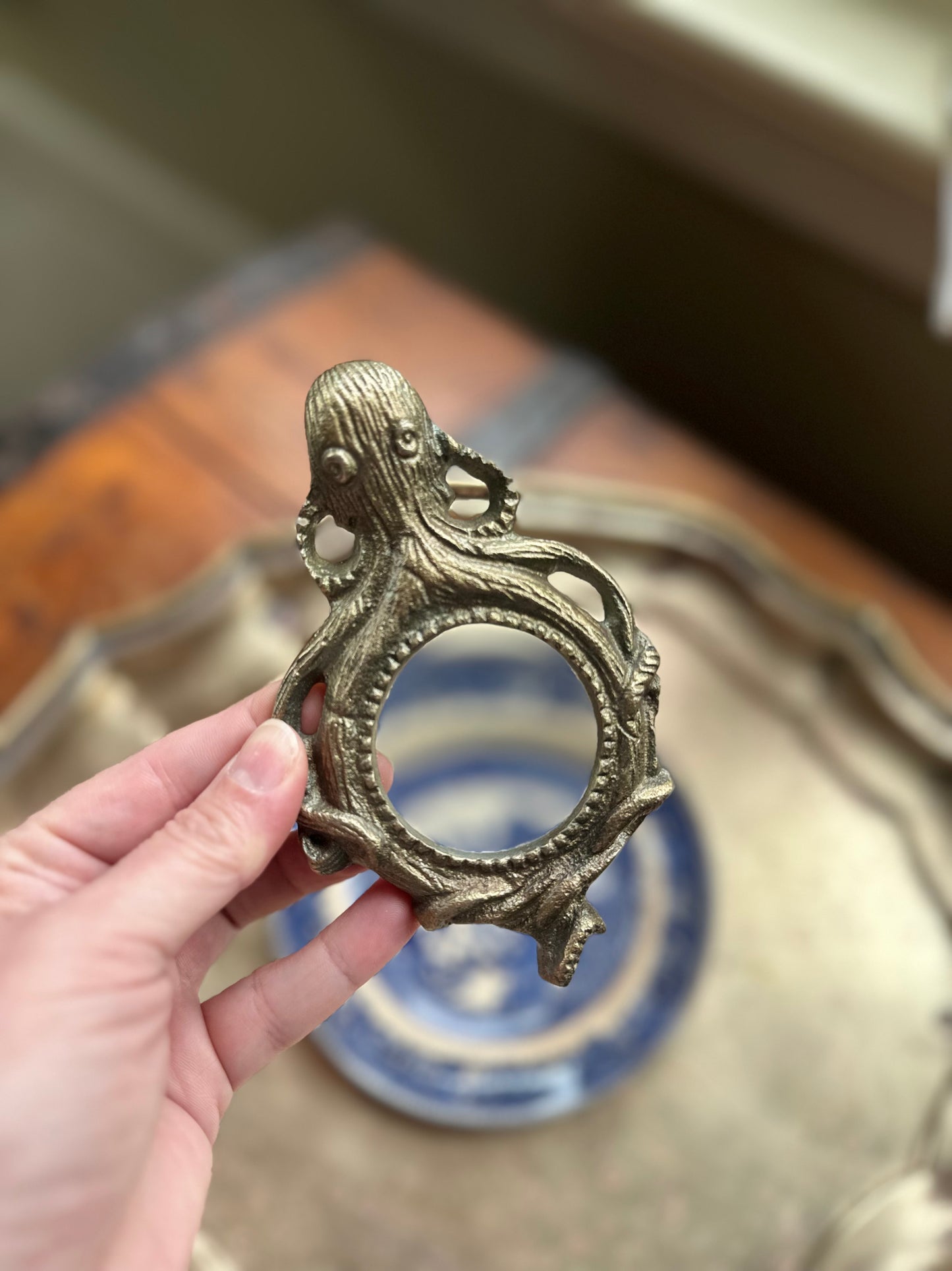 Bronze Octopus Magnifying Glass