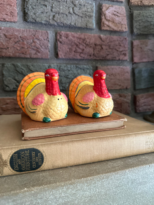 Vintage Colorful Turkey Salt & Pepper Shakers