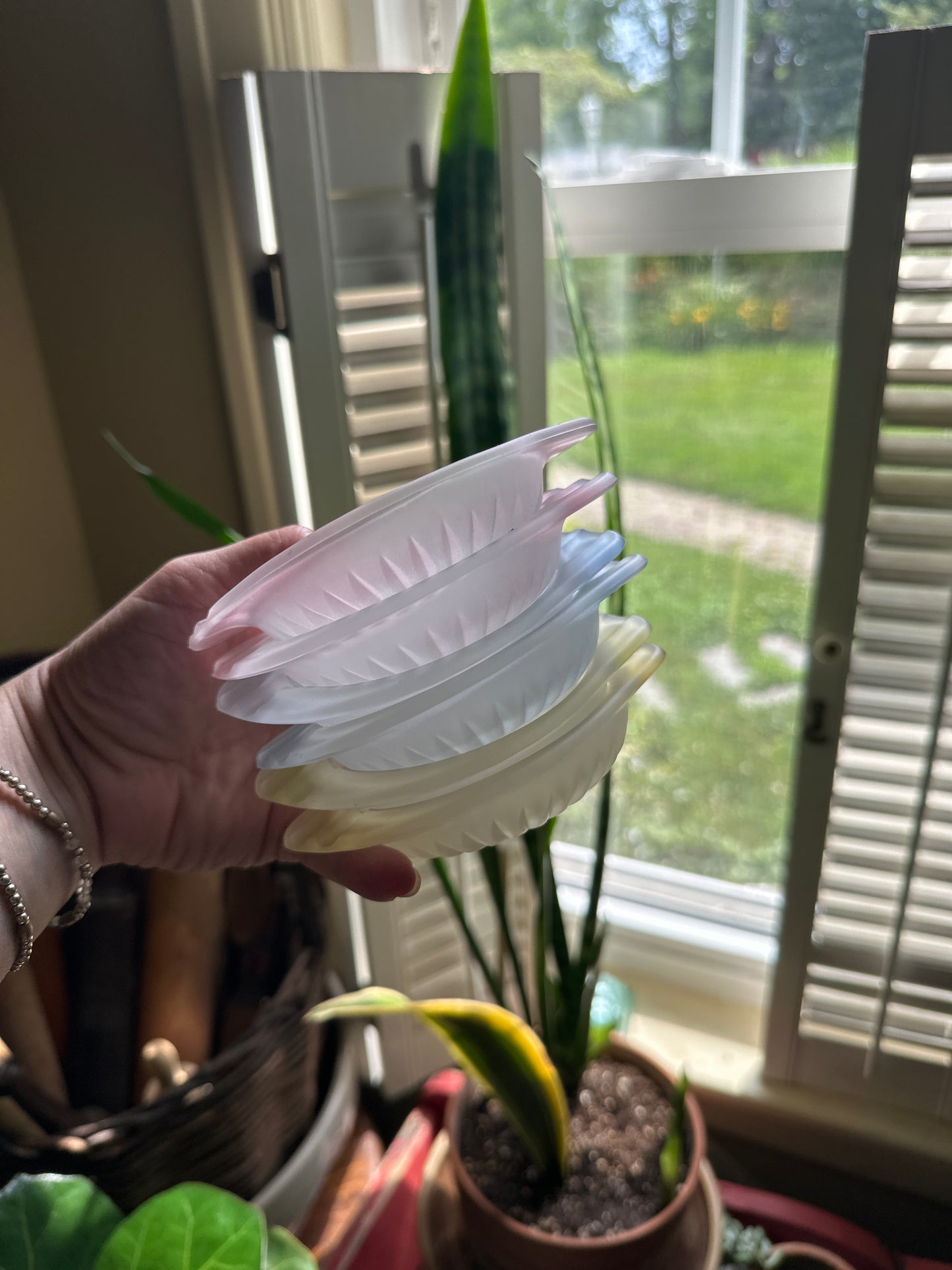 Mid Century Federal Glass Satin Tumbler Set with Coasters