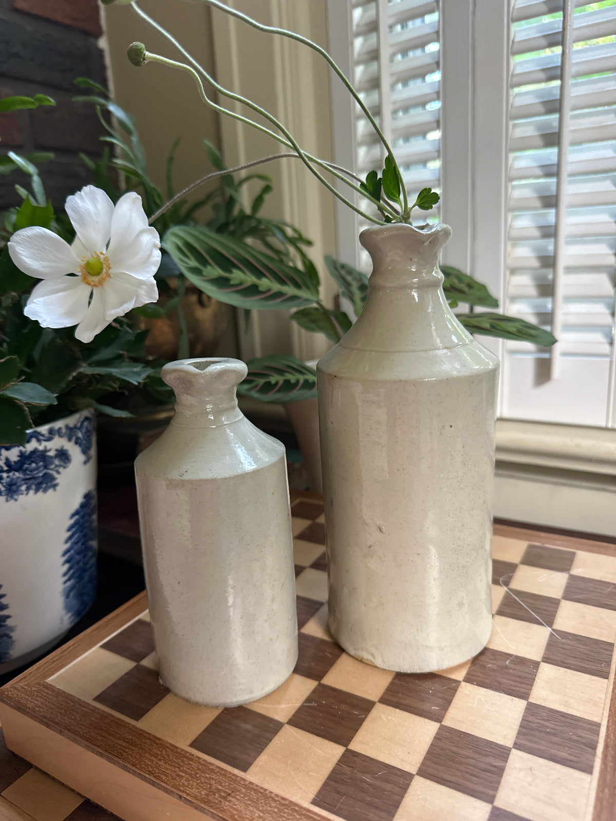 Pair of Antique George Skey Stoneware Ink Bottles | Tamworth, England