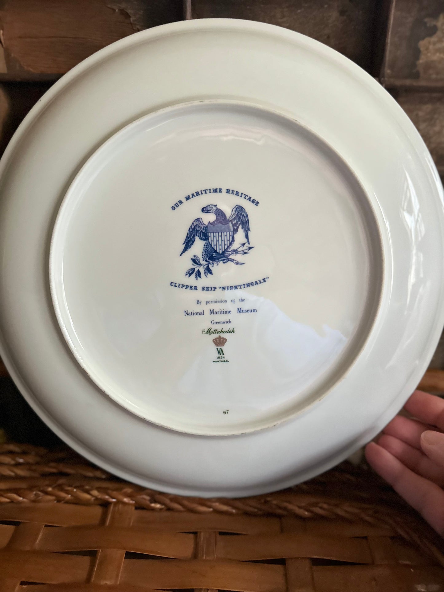 Mottahedeh “Our Maritime Heritage” Porcelain Dinner Plate