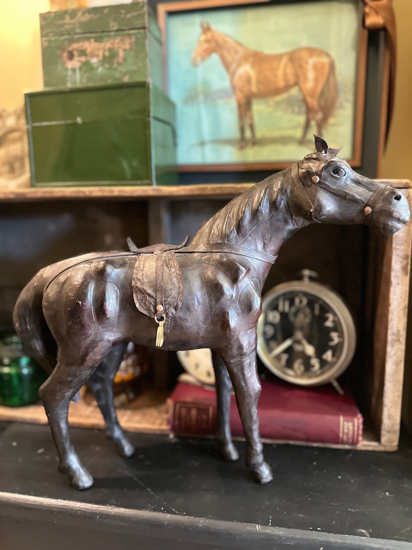 Vintage Leather Wrapped Horse
