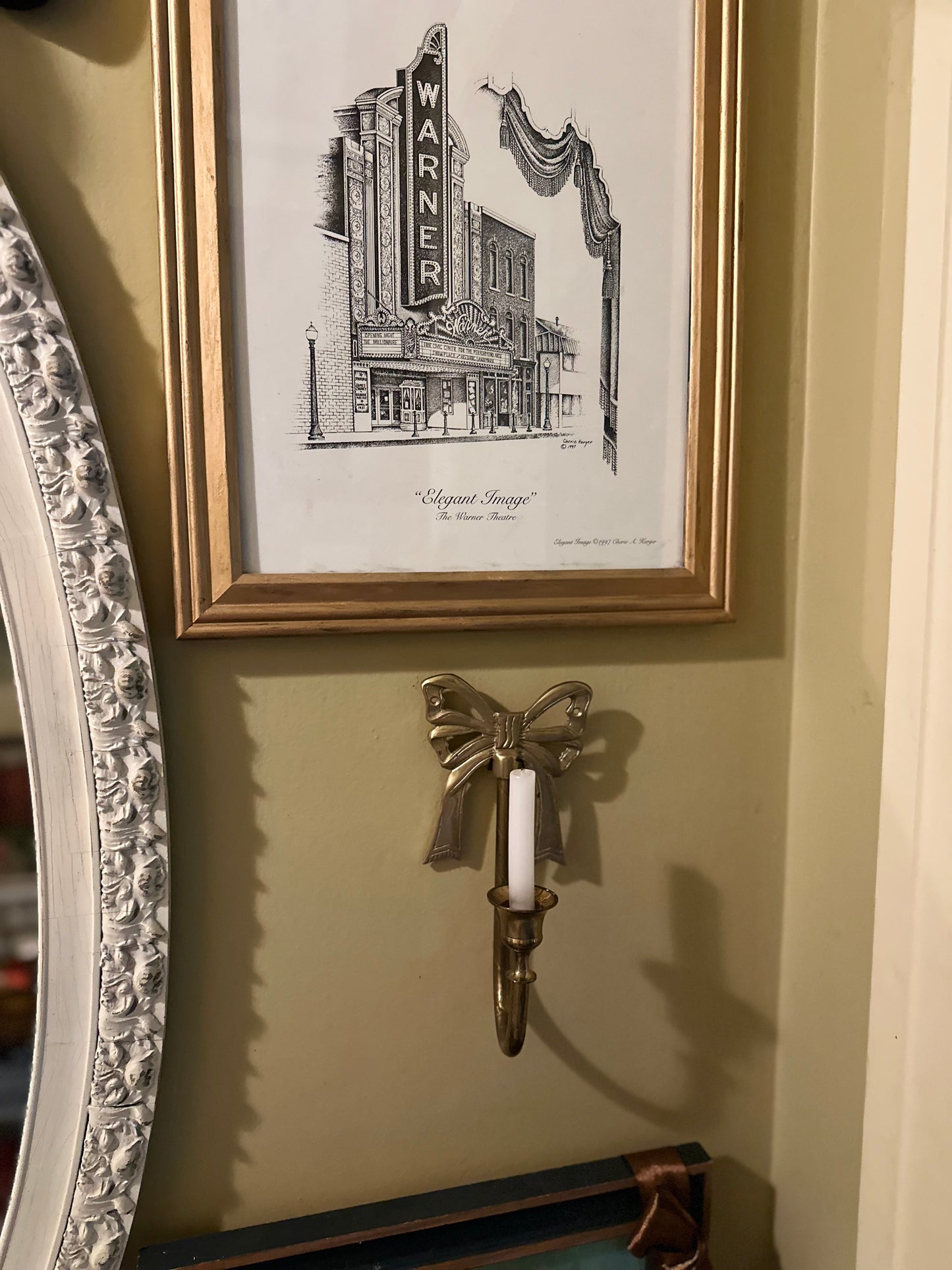 Vintage Brass Bow Wall Sconce