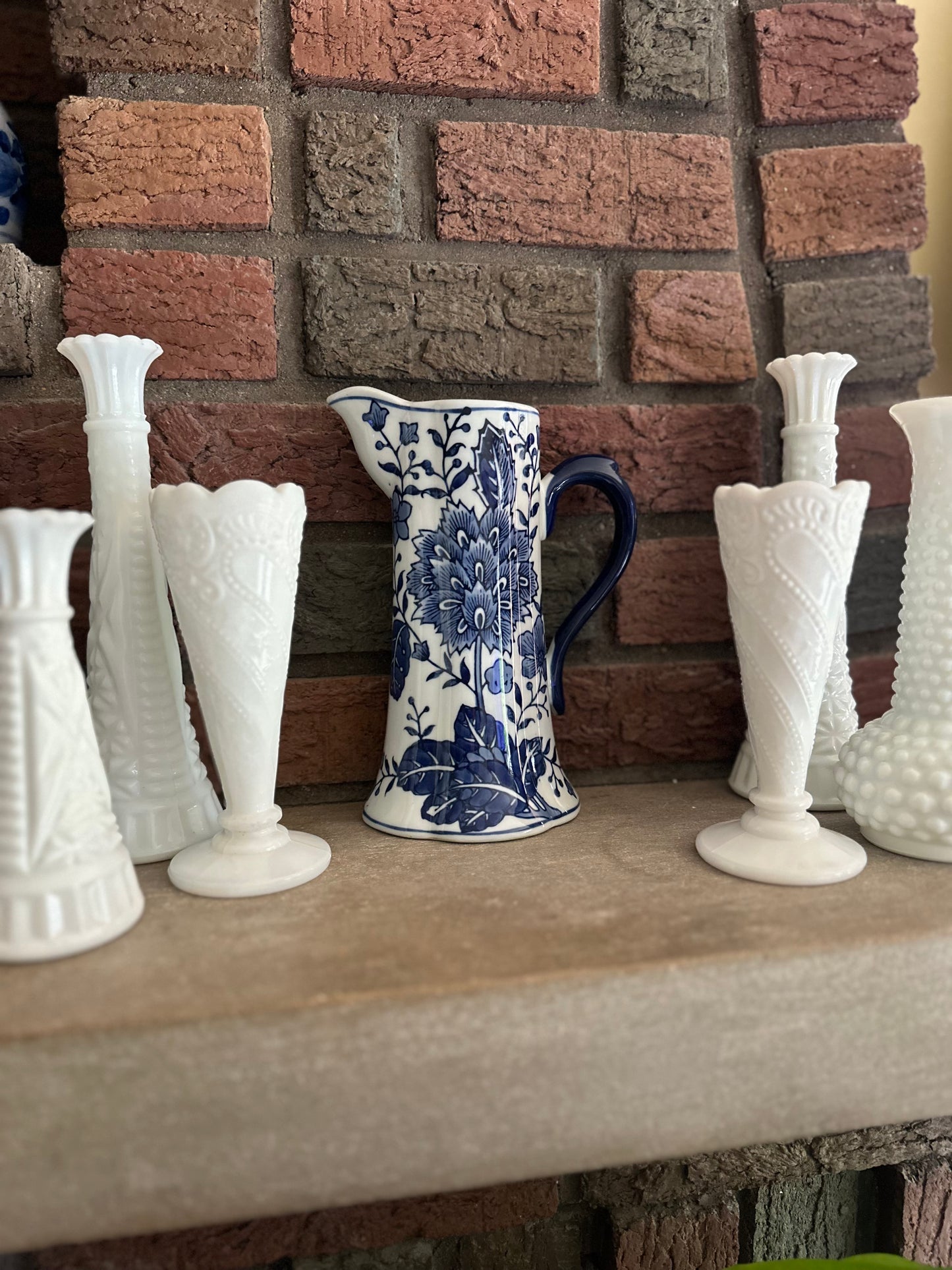 Vintage Blue & White Wall Pocket