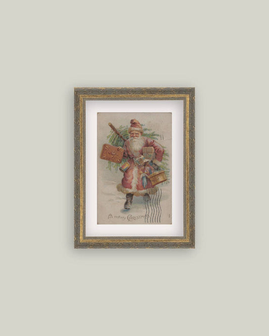Vintage Style Santa Framed Art